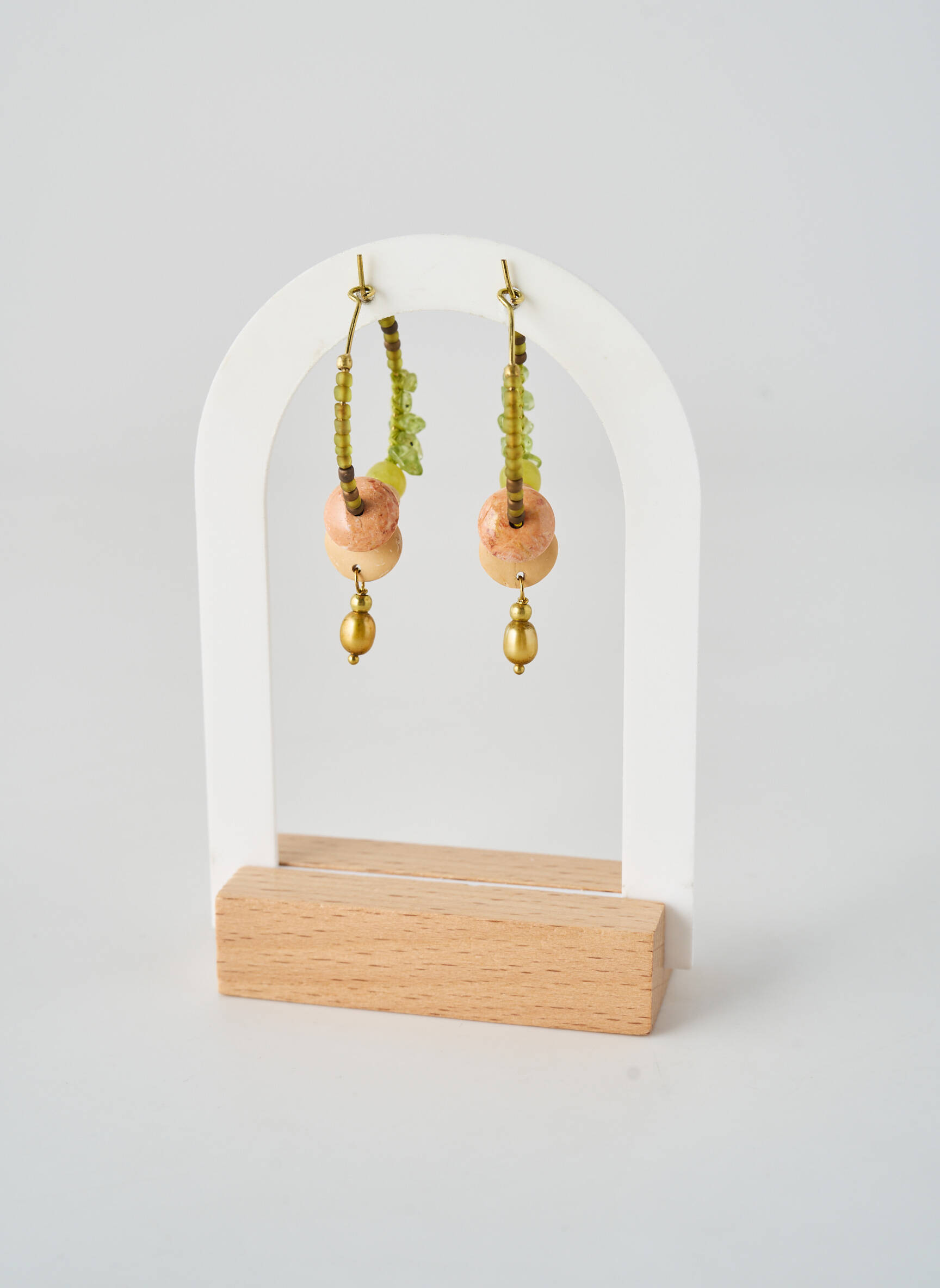 Cercei ornament cu mărgele verde NATURE BIJOUX femeie
