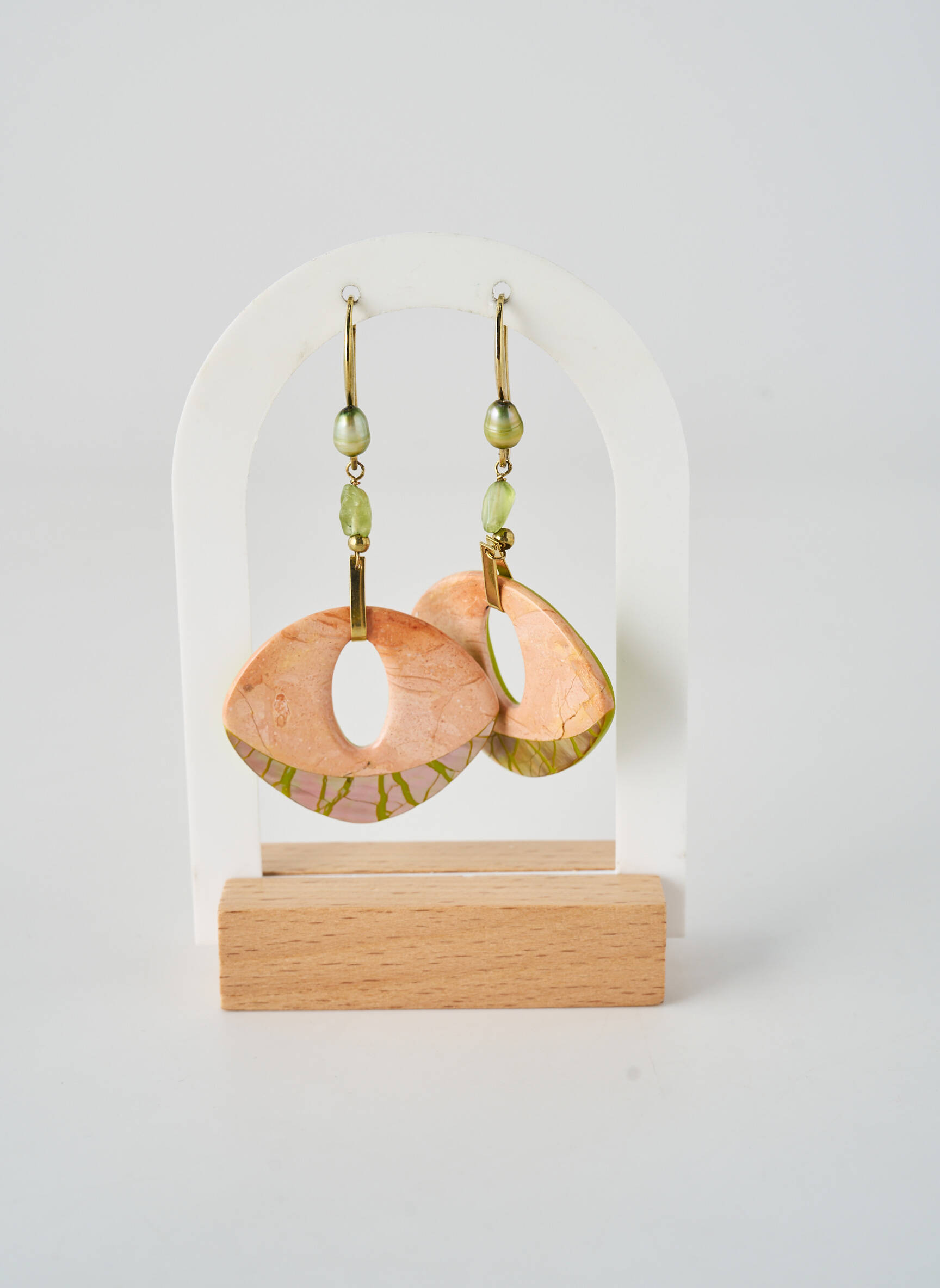 Cercei ornament cu mărgele verde NATURE BIJOUX femeie