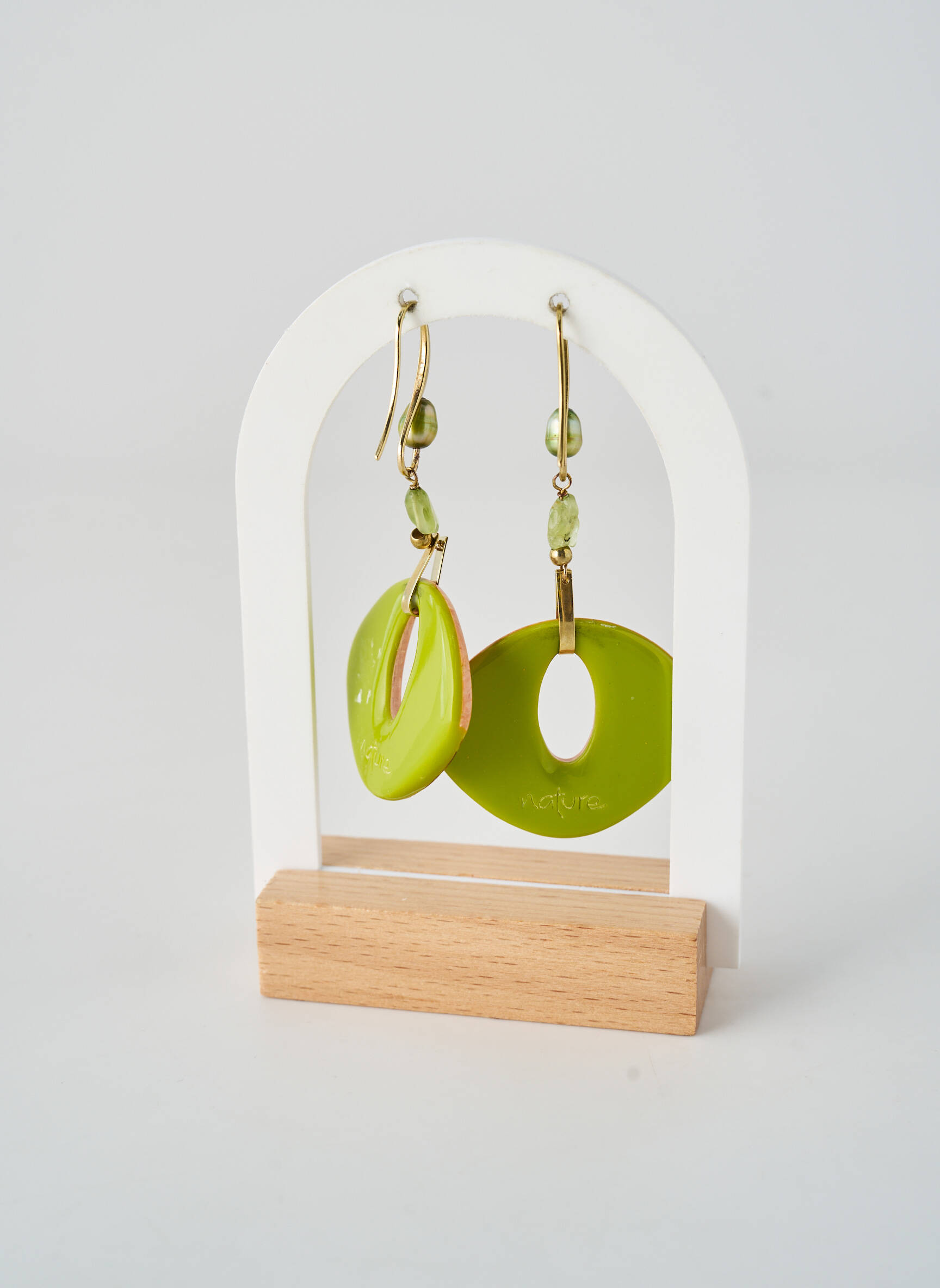 Cercei ornament cu mărgele verde NATURE BIJOUX femeie