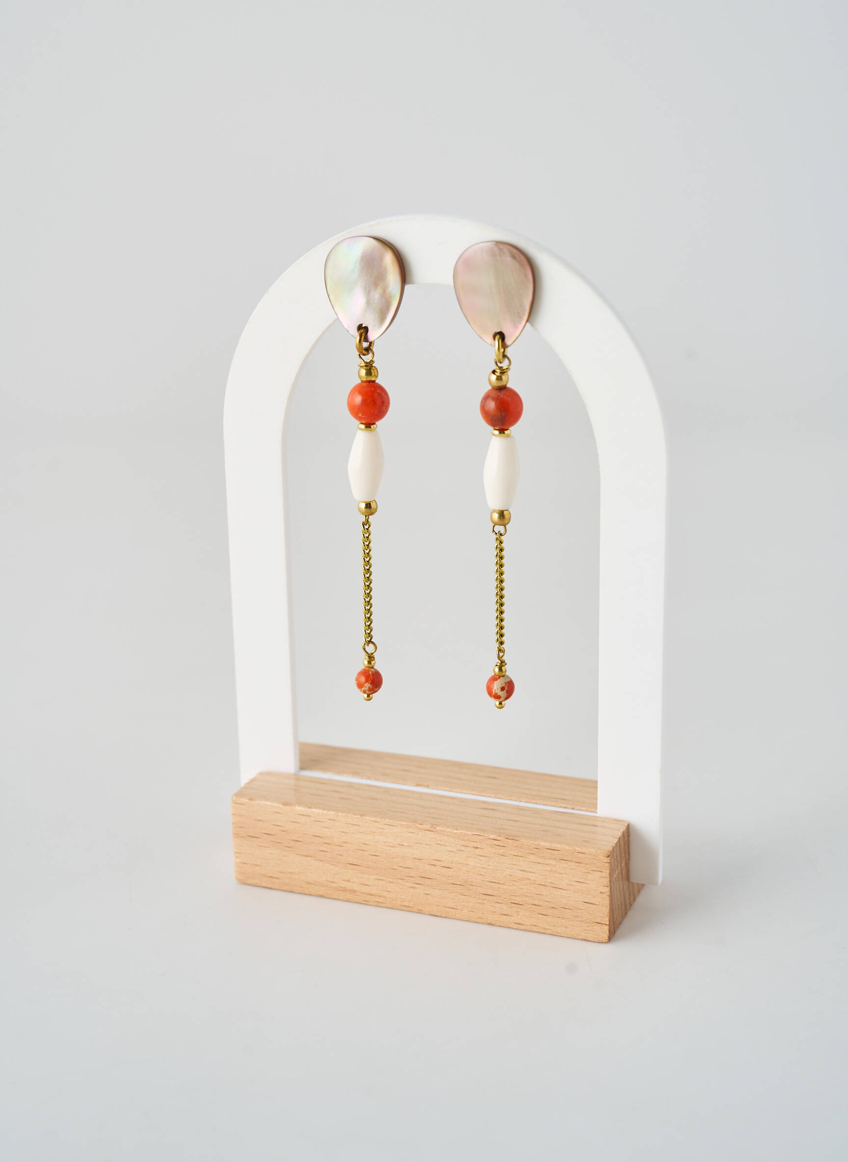 Cercei ornament cu mărgele auriu NATURE BIJOUX femeie