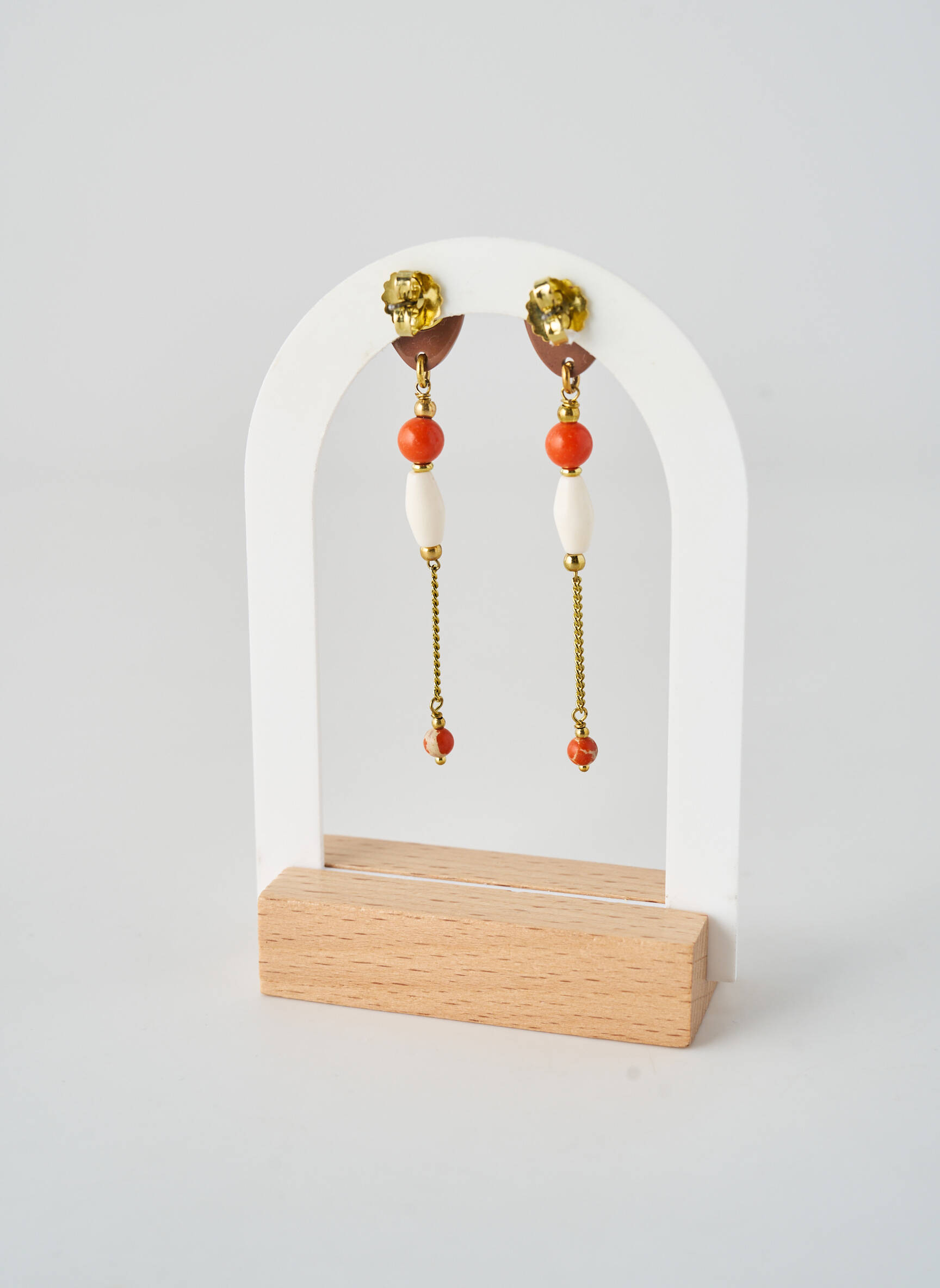 Cercei ornament cu mărgele auriu NATURE BIJOUX femeie