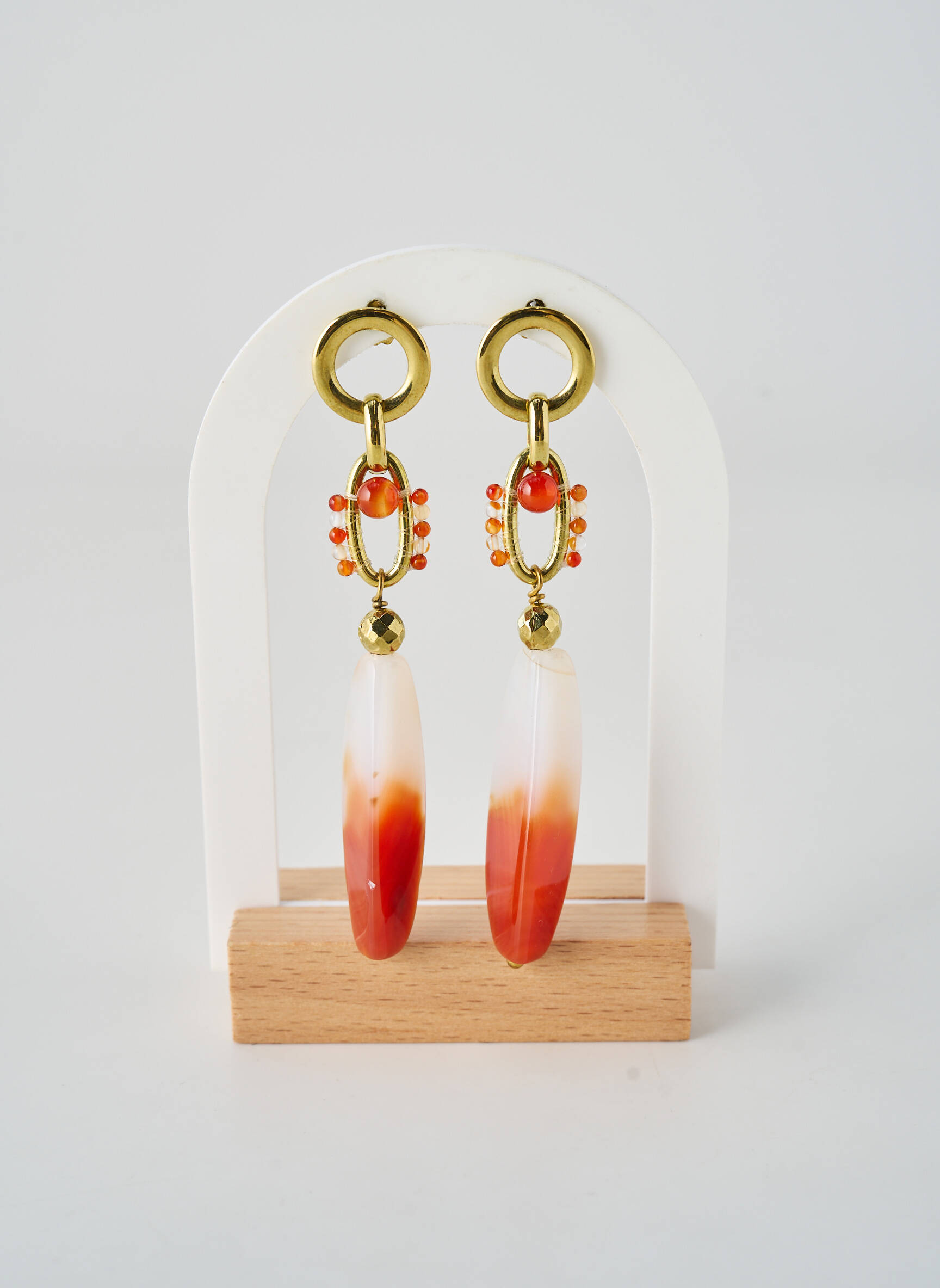 Cercei ornament cu mărgele portocalie NATURE BIJOUX femeie