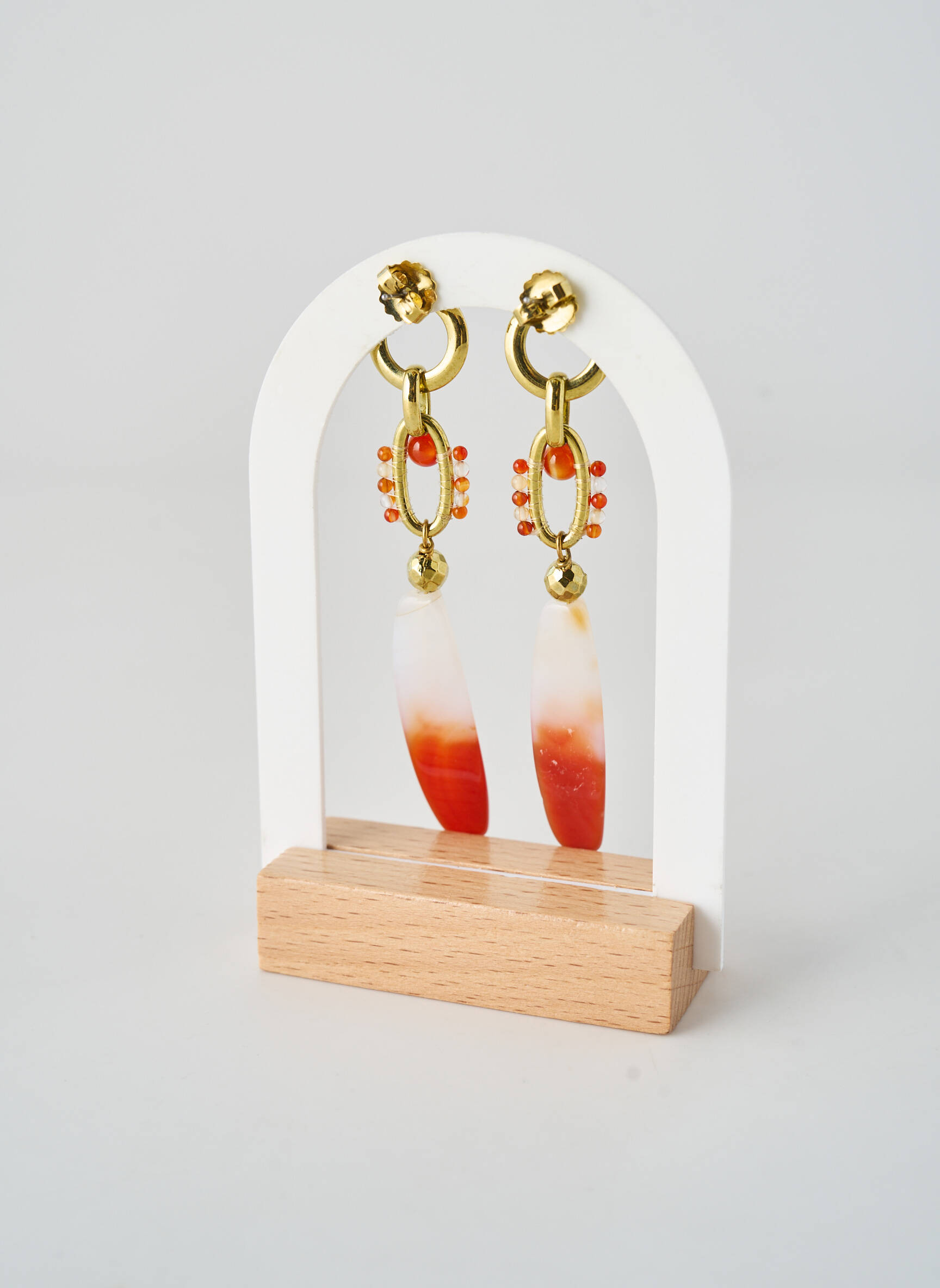 Cercei ornament cu mărgele portocalie NATURE BIJOUX femeie