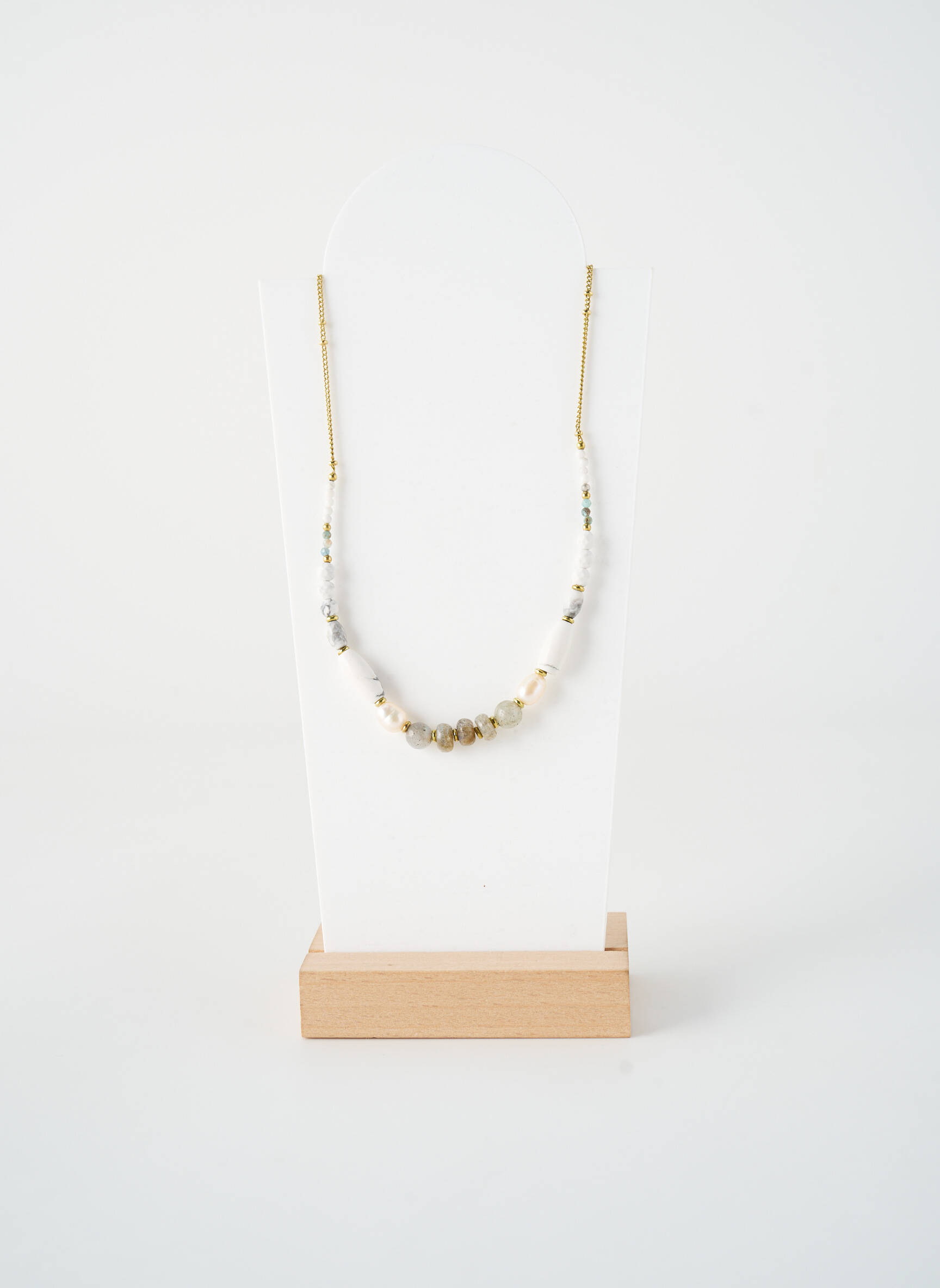 Colier ornament cu mărgele gri NATURE BIJOUX femeie