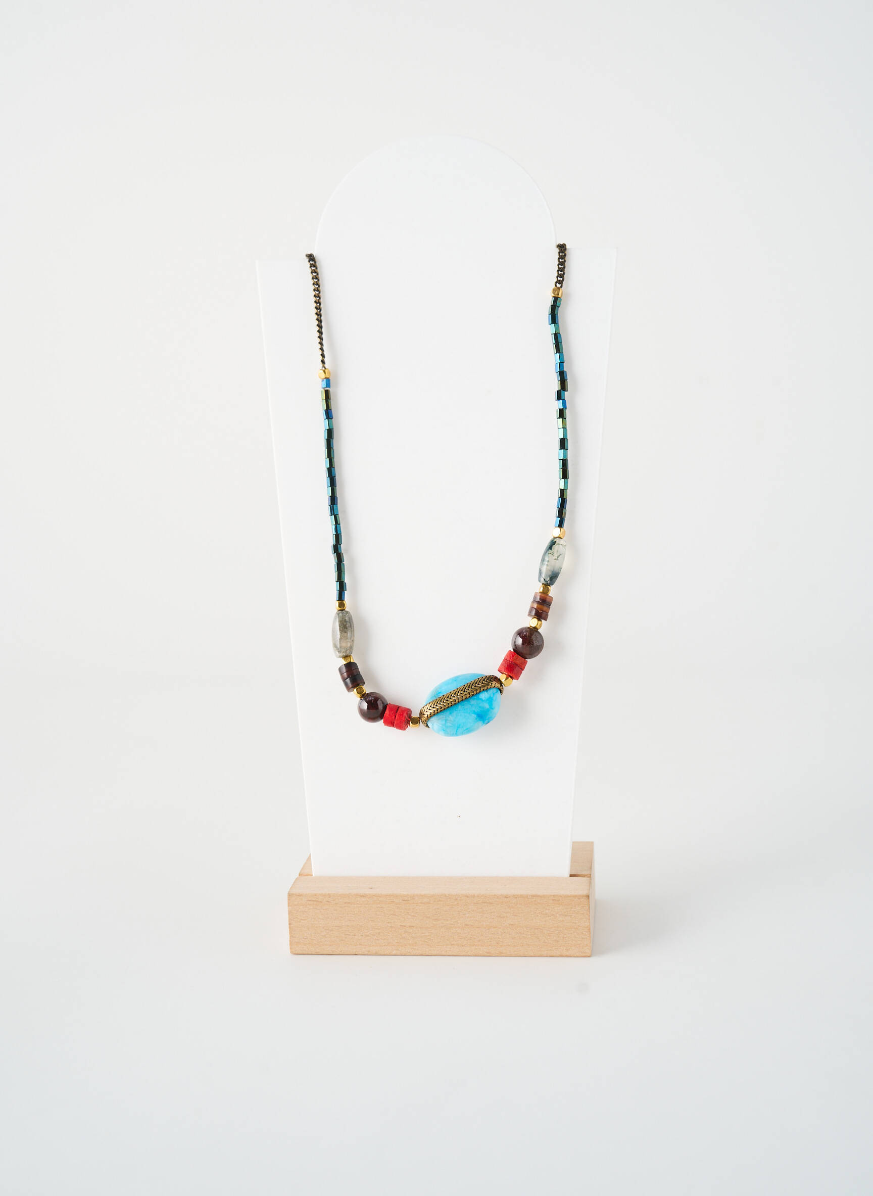 Colier ornament cu mărgele negru NATURE BIJOUX femeie