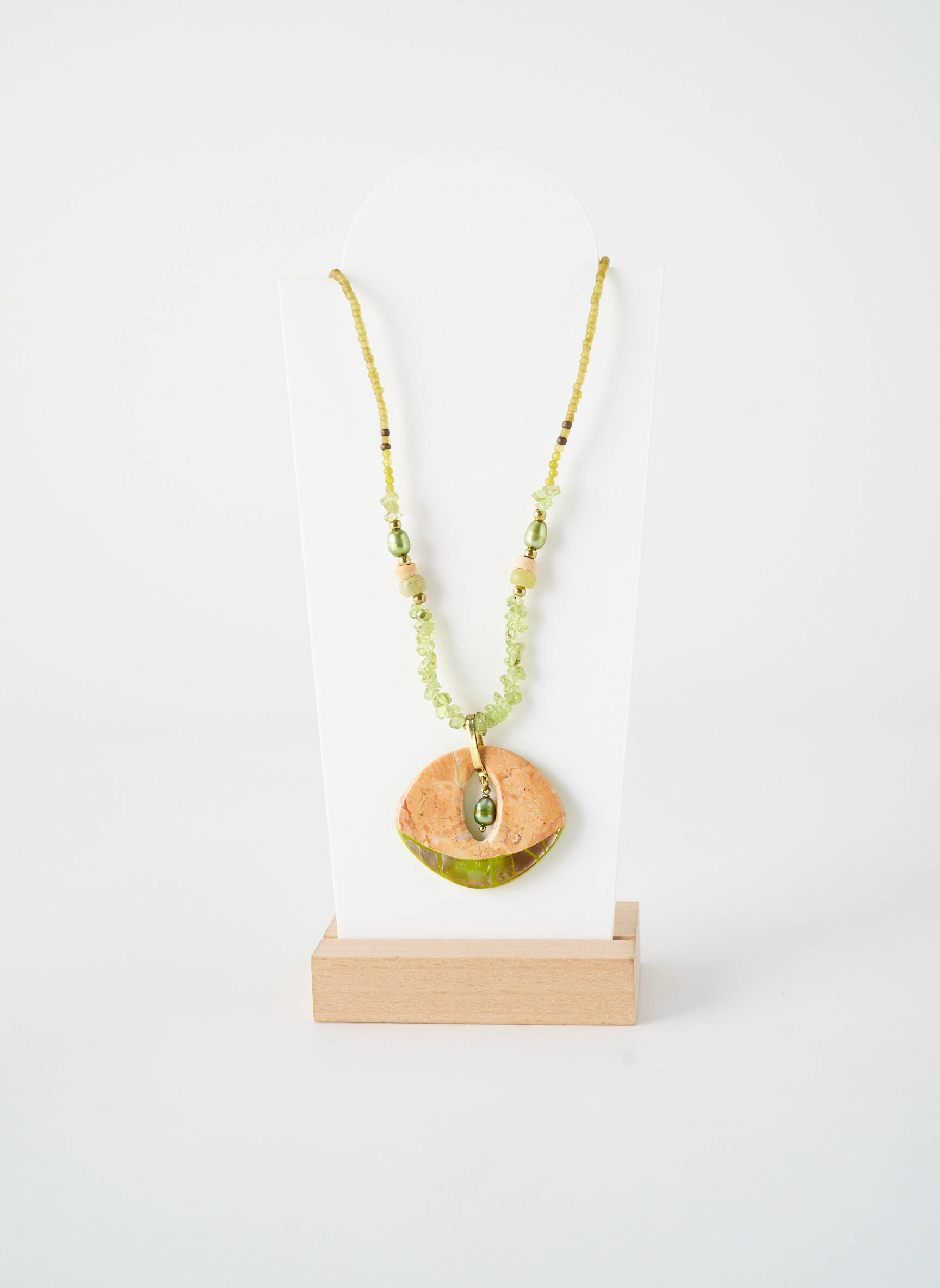 Colier ornament cu mărgele verde NATURE BIJOUX femeie