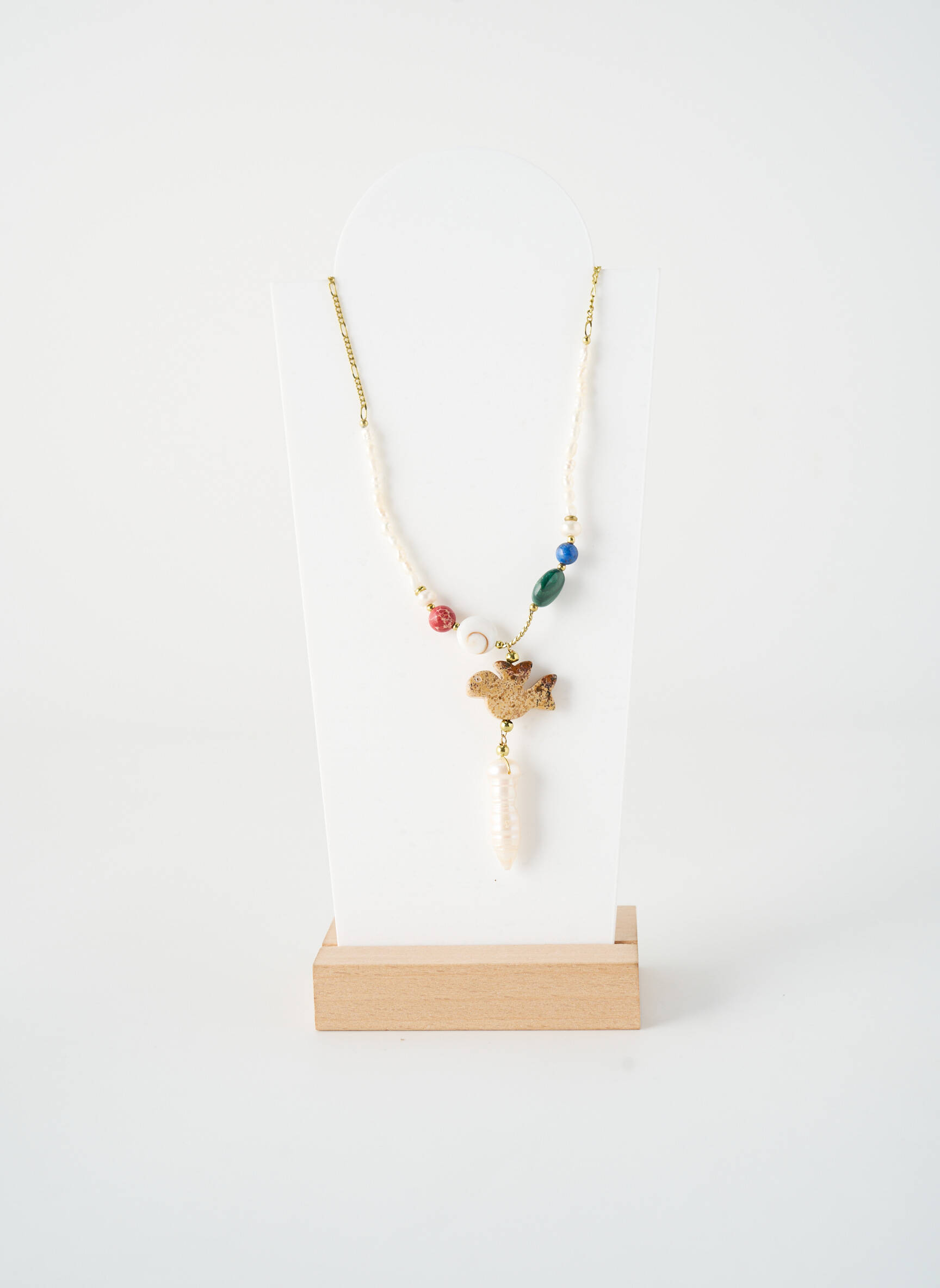 Colier ornament cu mărgele alb NATURE BIJOUX femeie