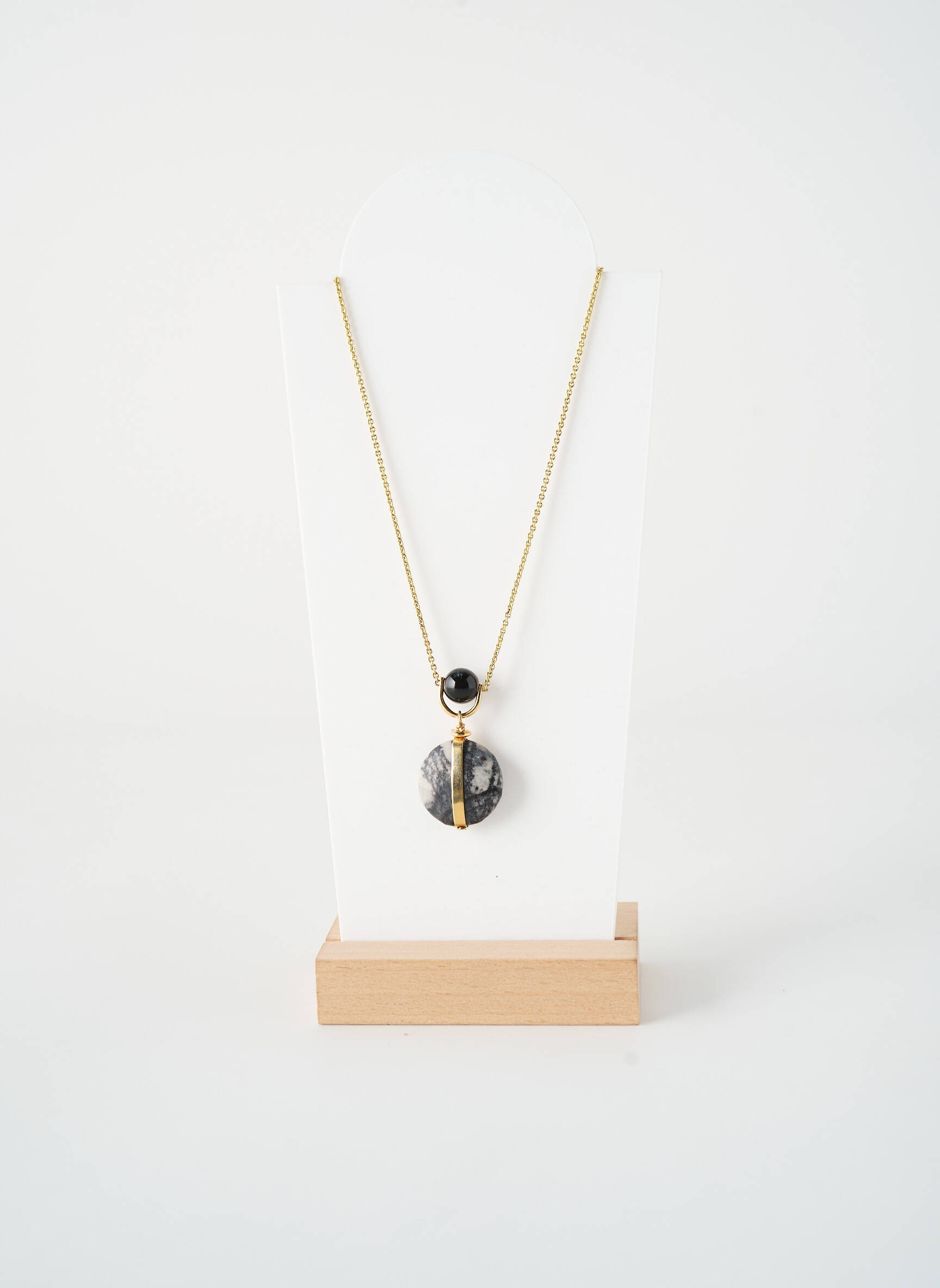 Colier ornament piatră negru NATURE BIJOUX femeie
