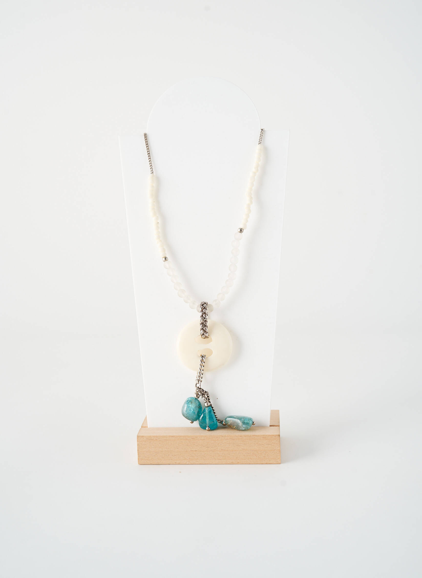 Colier ornament cu mărgele alb NATURE BIJOUX femeie