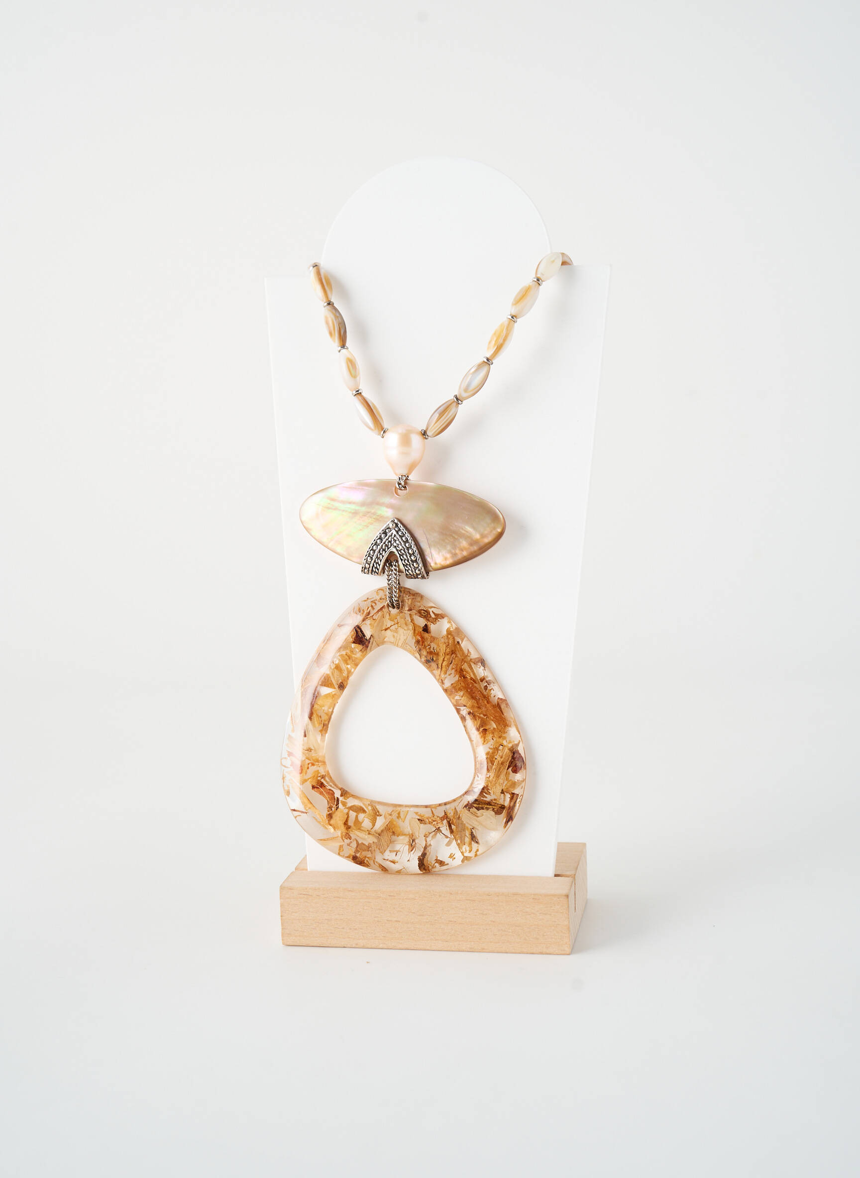 Colier ornament cu mărgele bej NATURE BIJOUX femeie