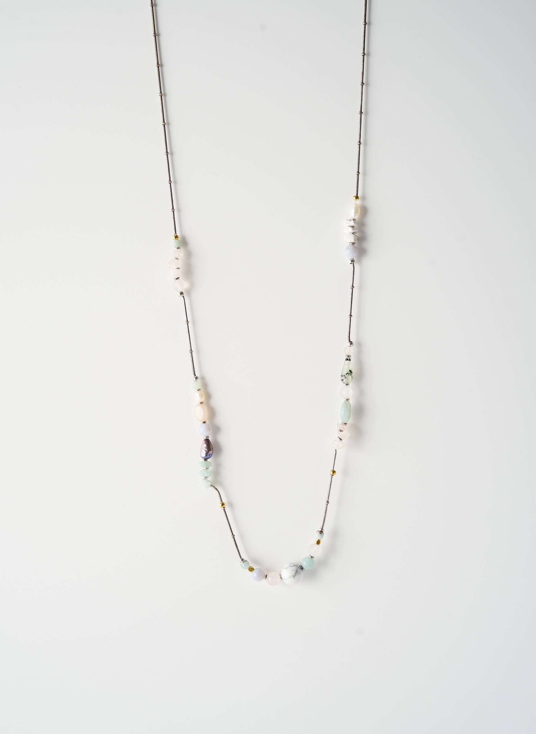 Colier ornament cu mărgele argintiu NATURE BIJOUX femeie