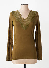 Top elasticitate mâneci lungi verde SOYACONCEPT femeie