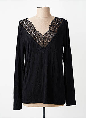Top elasticitate mâneci lungi negru SOYACONCEPT femeie