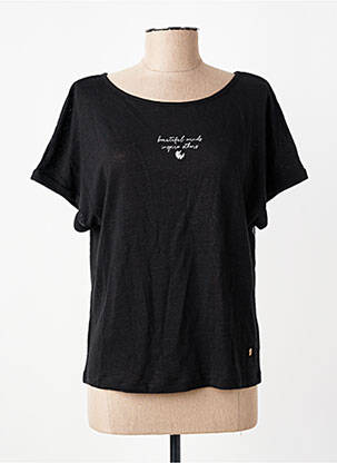 Tricou croială dreaptă mâneci scurte negru LES TROPEZIENNES PAR M.BELARBI femeie