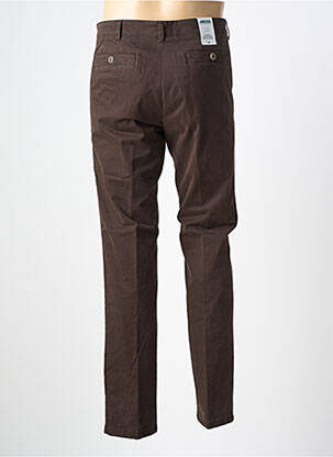 Pantalon chino țesătură poplin mărime normală maro MEYER bărbat