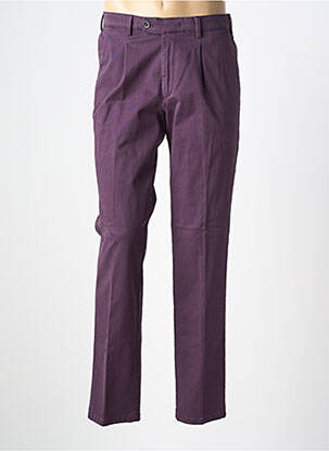 Pantalon chino țesătură poplin mărime normală violet MEYER bărbat