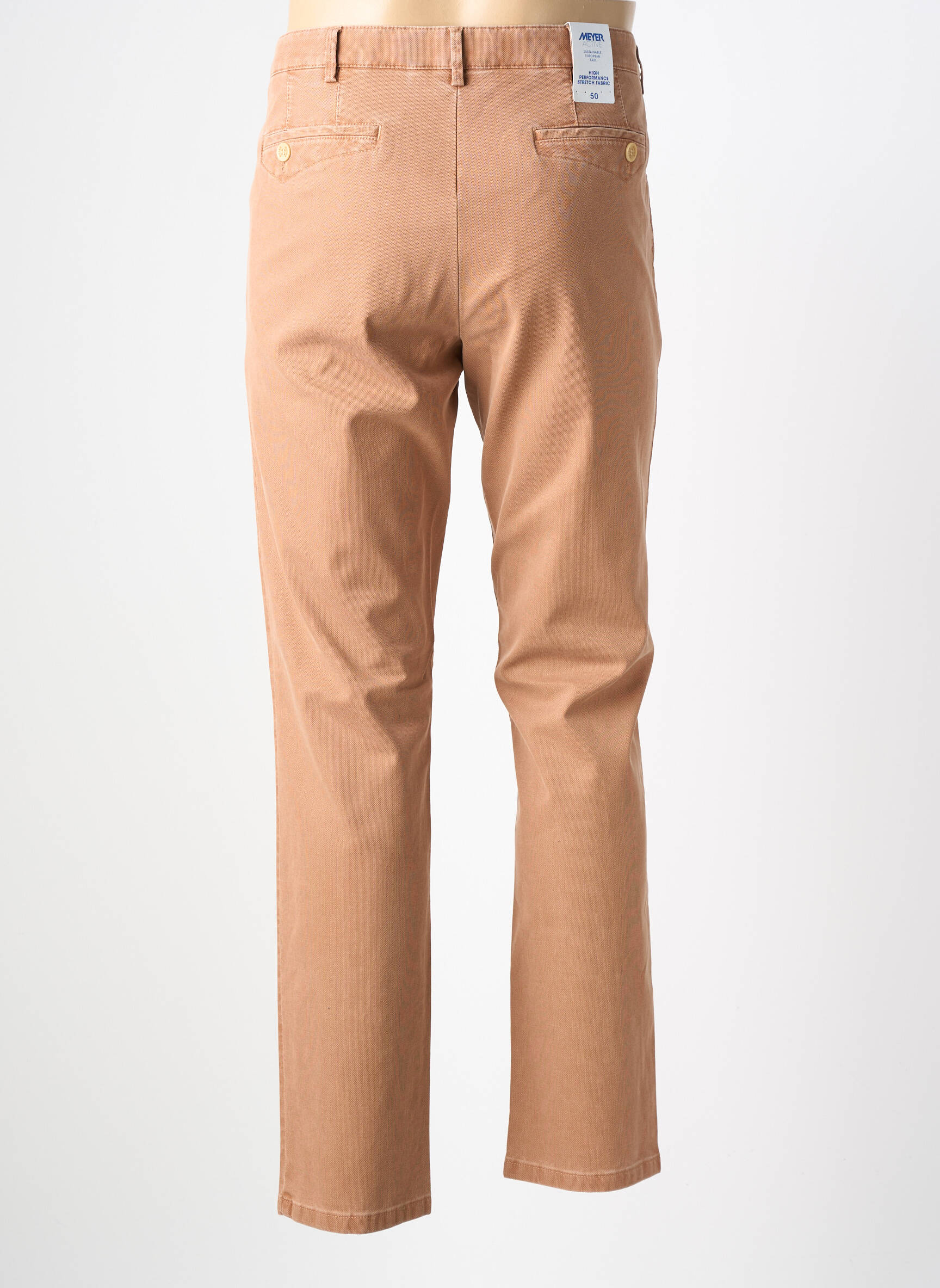 Pantalon chino elasticitate mărime normală roz MEYER bărbat