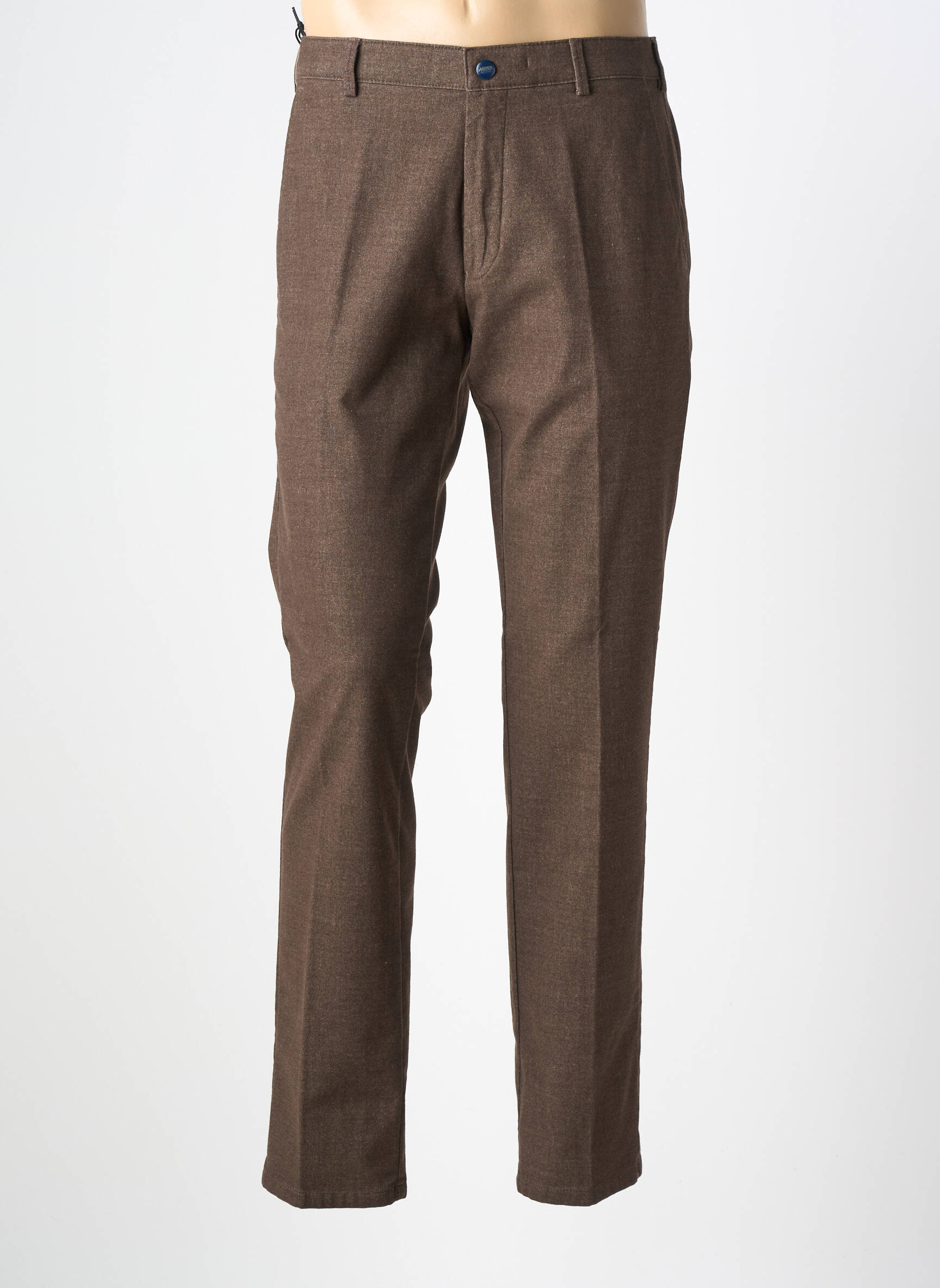 Pantalon slim țesătură melanj mărime normală maro MEYER bărbat