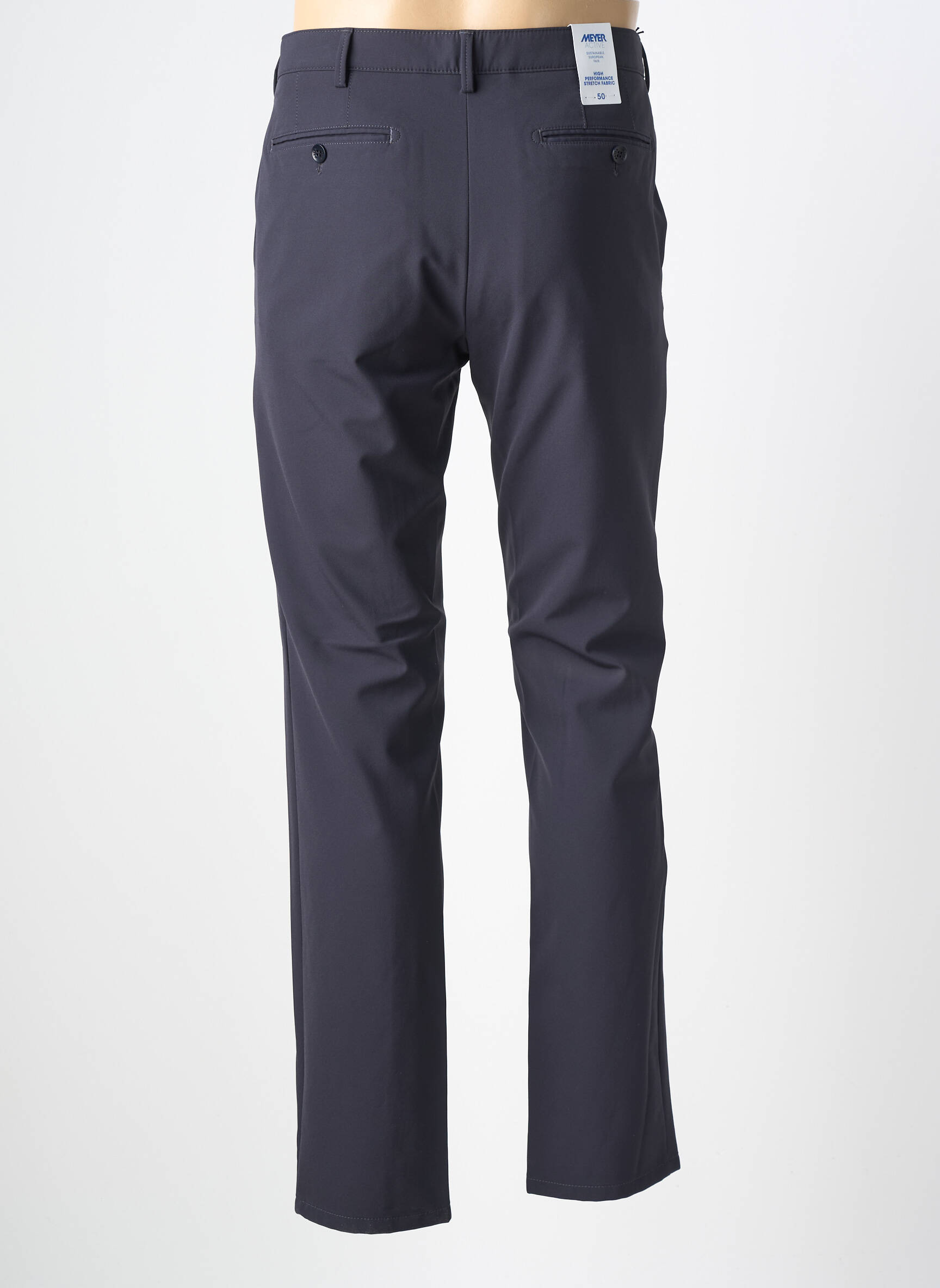 Pantalon chino țesătură poplin mărime normală albastru MEYER bărbat