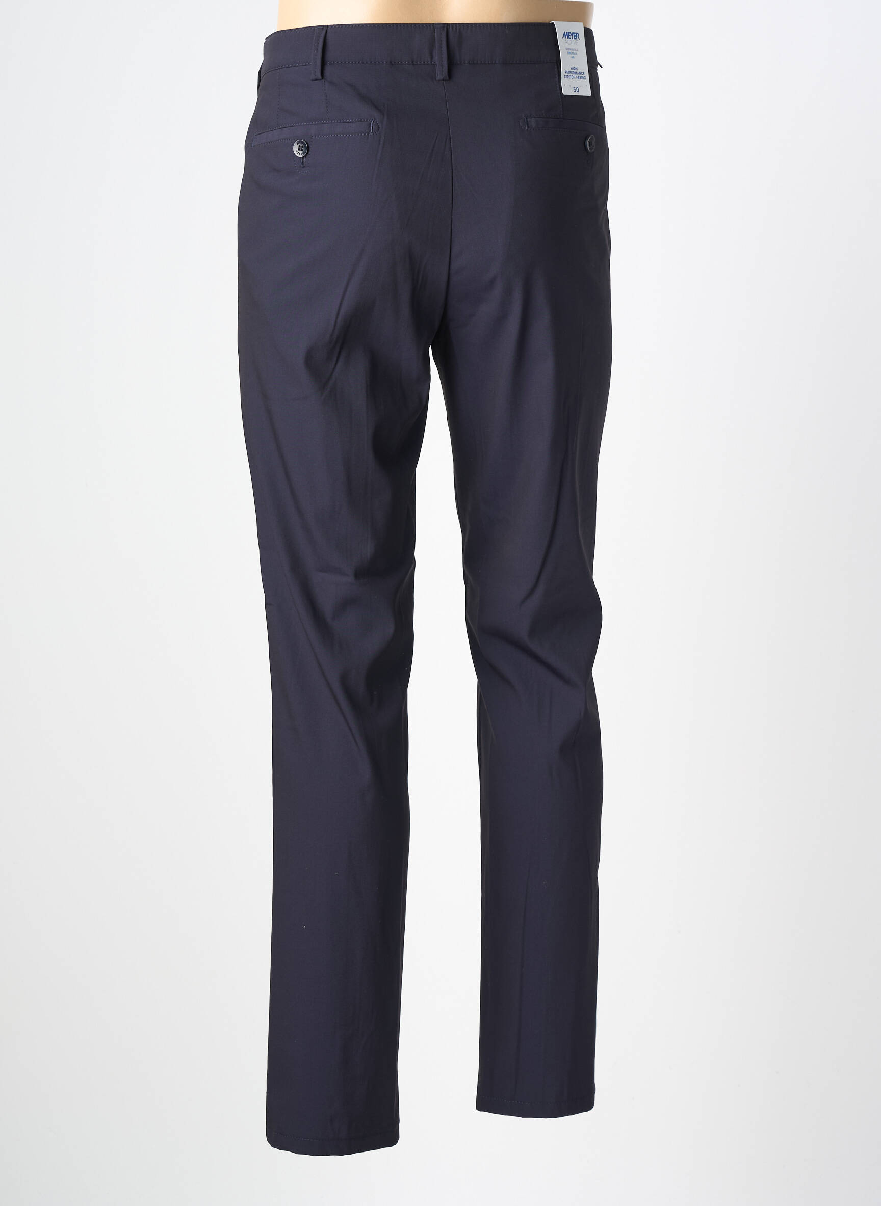 Pantalon chino țesătură poplin mărime normală albastru MEYER bărbat