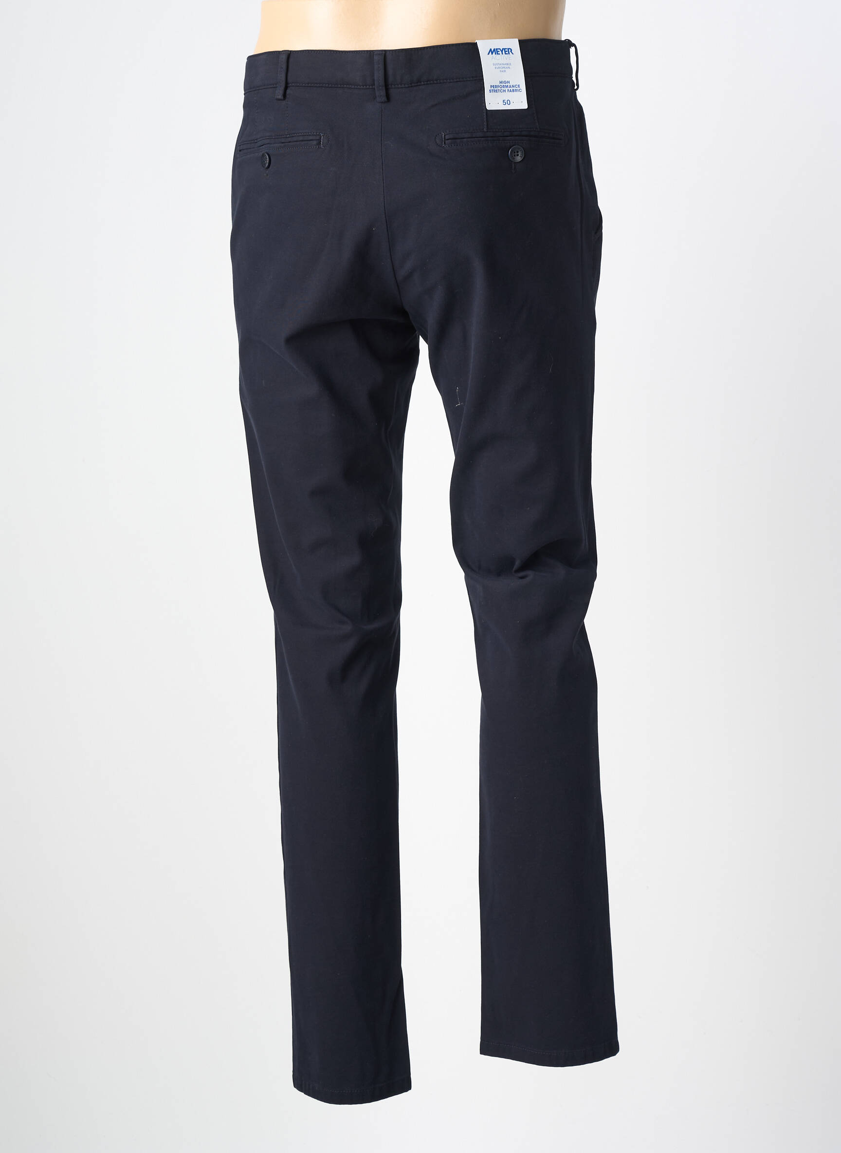 Pantalon chino țesătură poplin mărime normală albastru MEYER bărbat