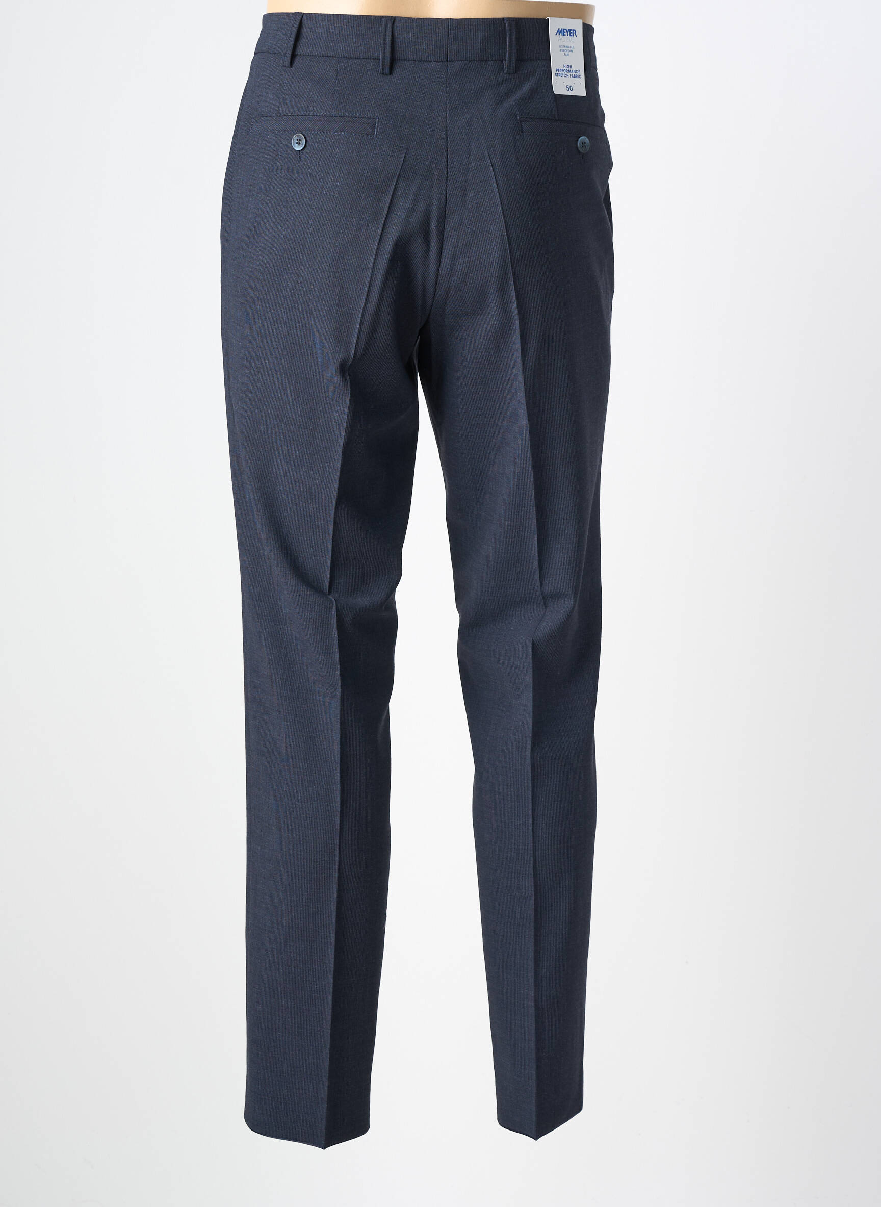 Pantalon chino țesătură poplin mărime normală albastru MEYER bărbat