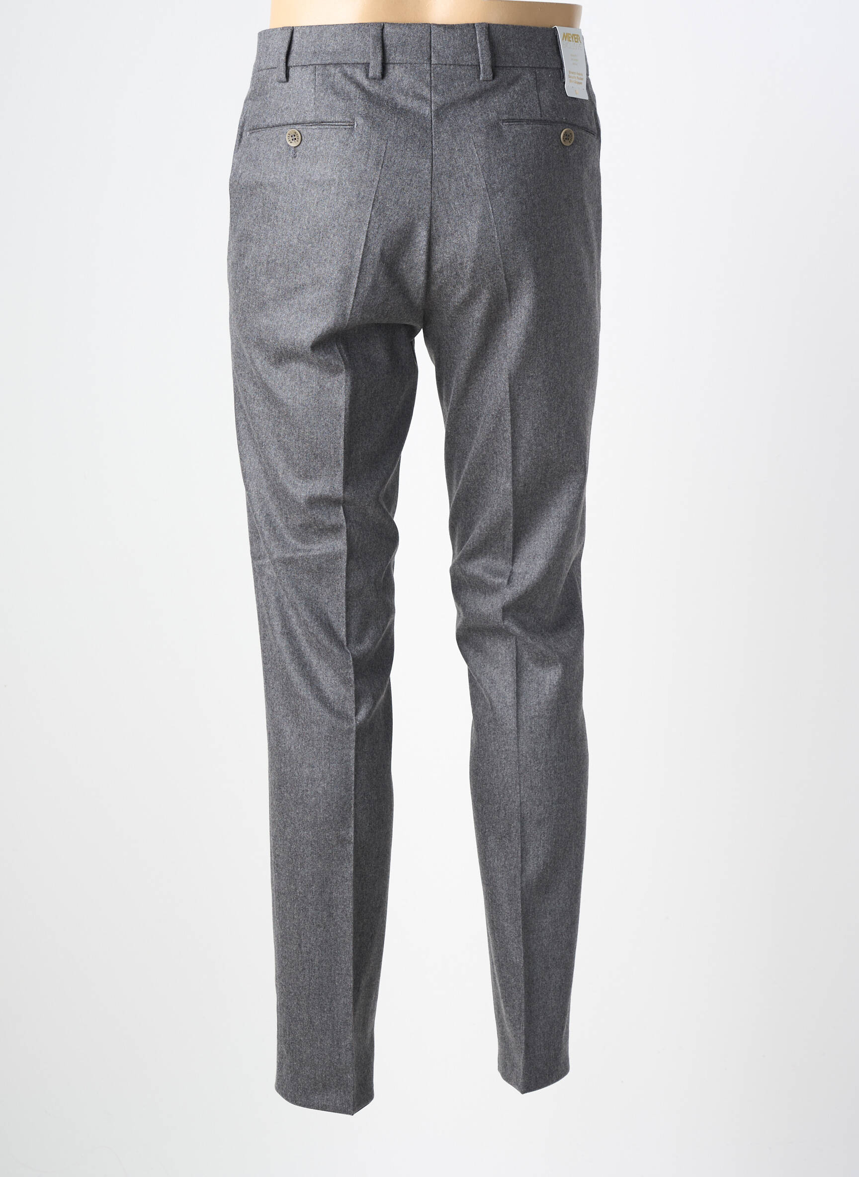 Pantalon slim țesătură melanj mărime normală gri MEYER bărbat