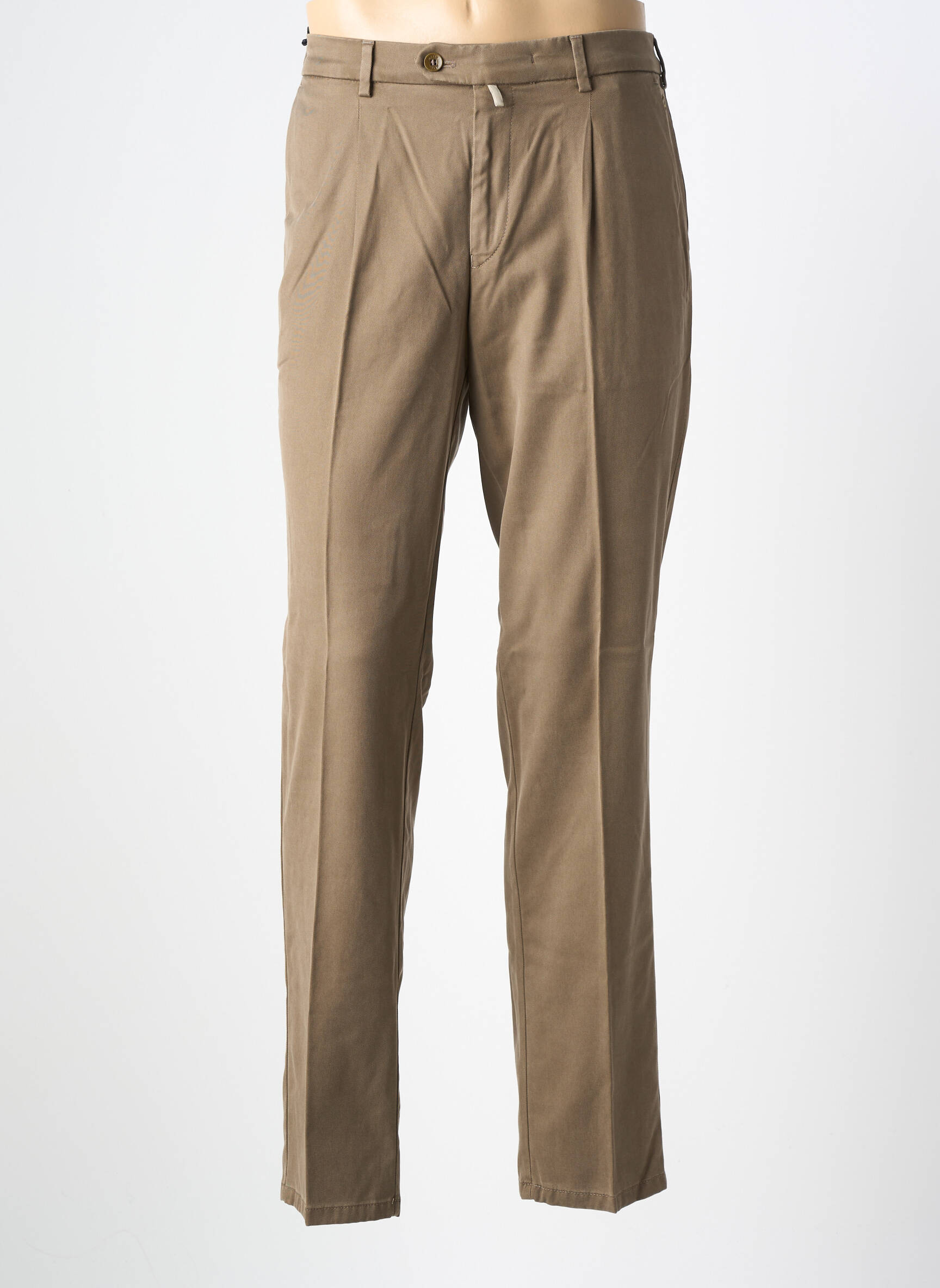 Pantalon chino țesătură poplin mărime normală bej MEYER bărbat