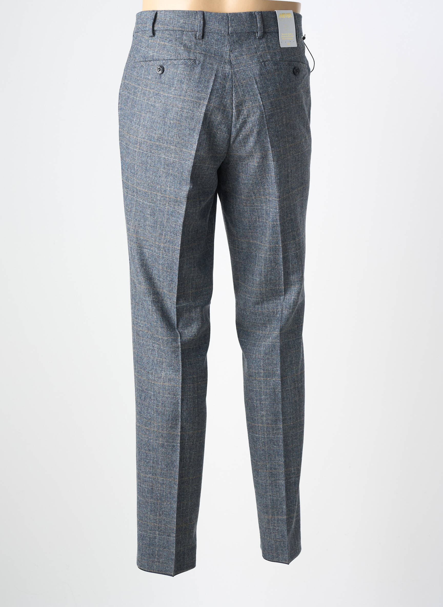 Pantalon chino țesătură melanj mărime normală albastru MEYER bărbat