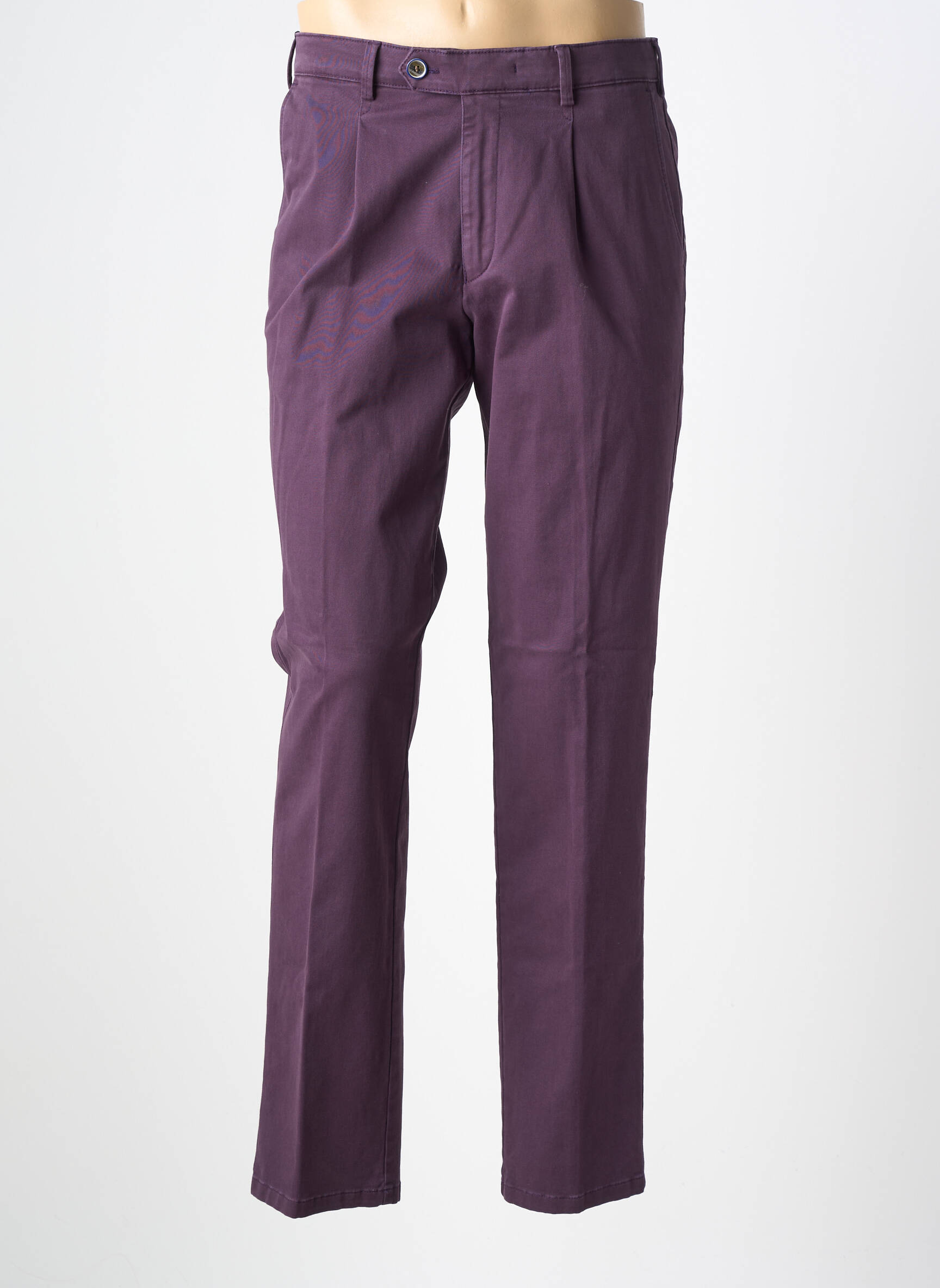Pantalon chino țesătură poplin mărime normală violet MEYER bărbat