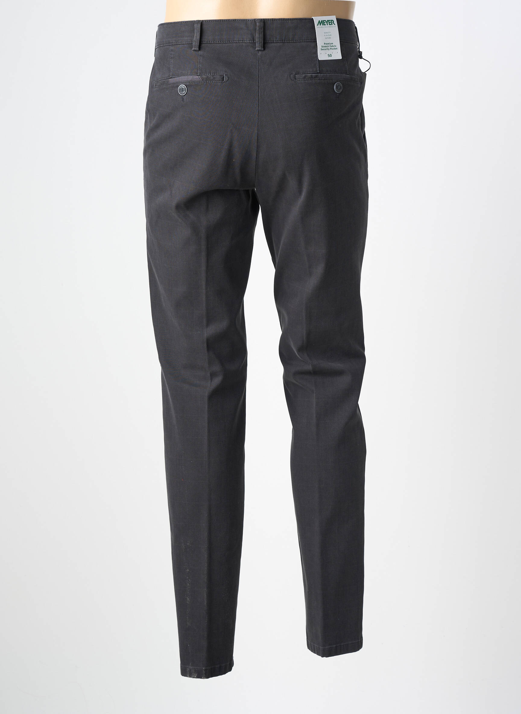 Pantalon chino țesătură poplin mărime normală gri MEYER bărbat