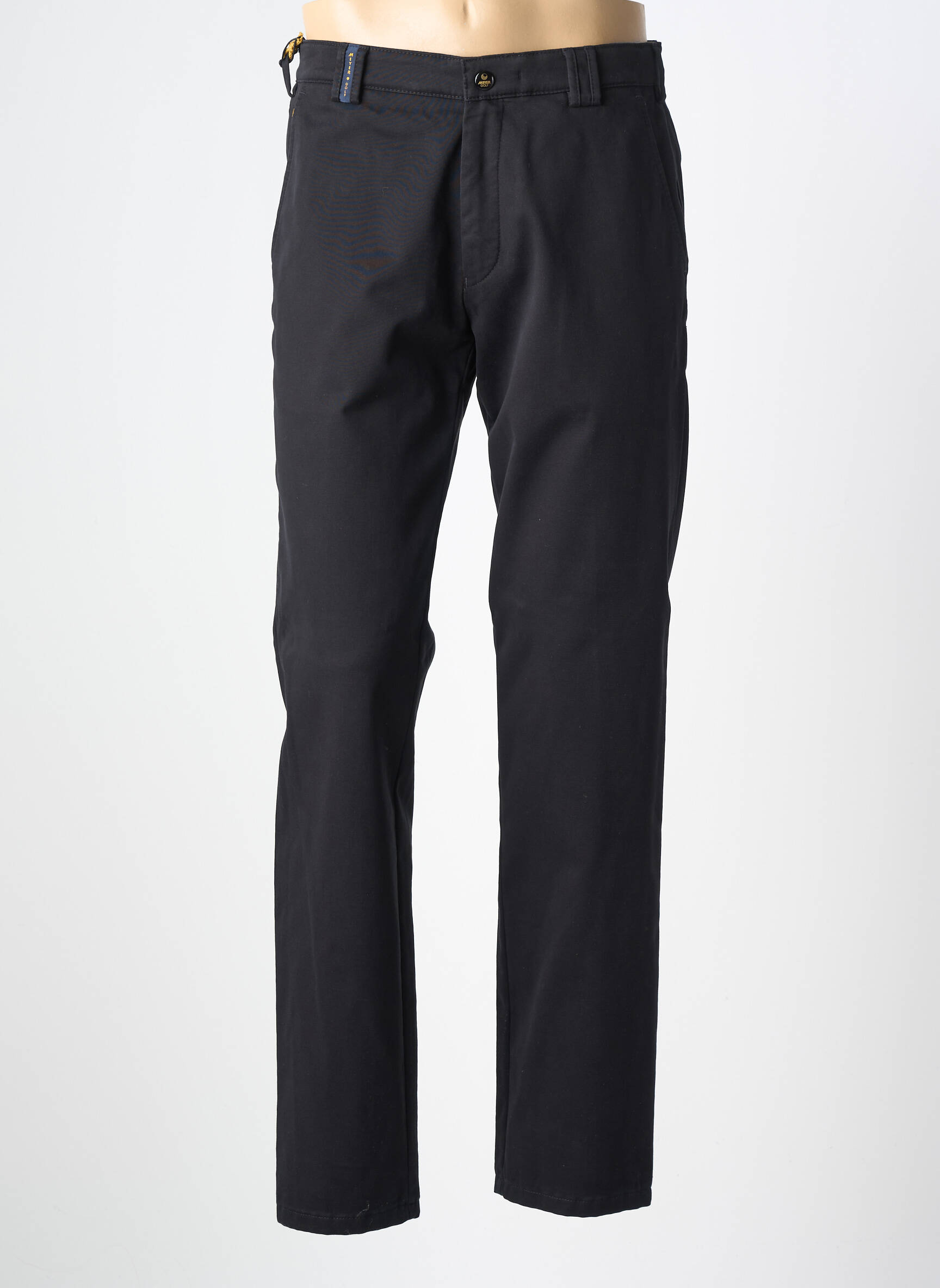 Pantalon chino țesătură poplin mărime normală negru MEYER bărbat