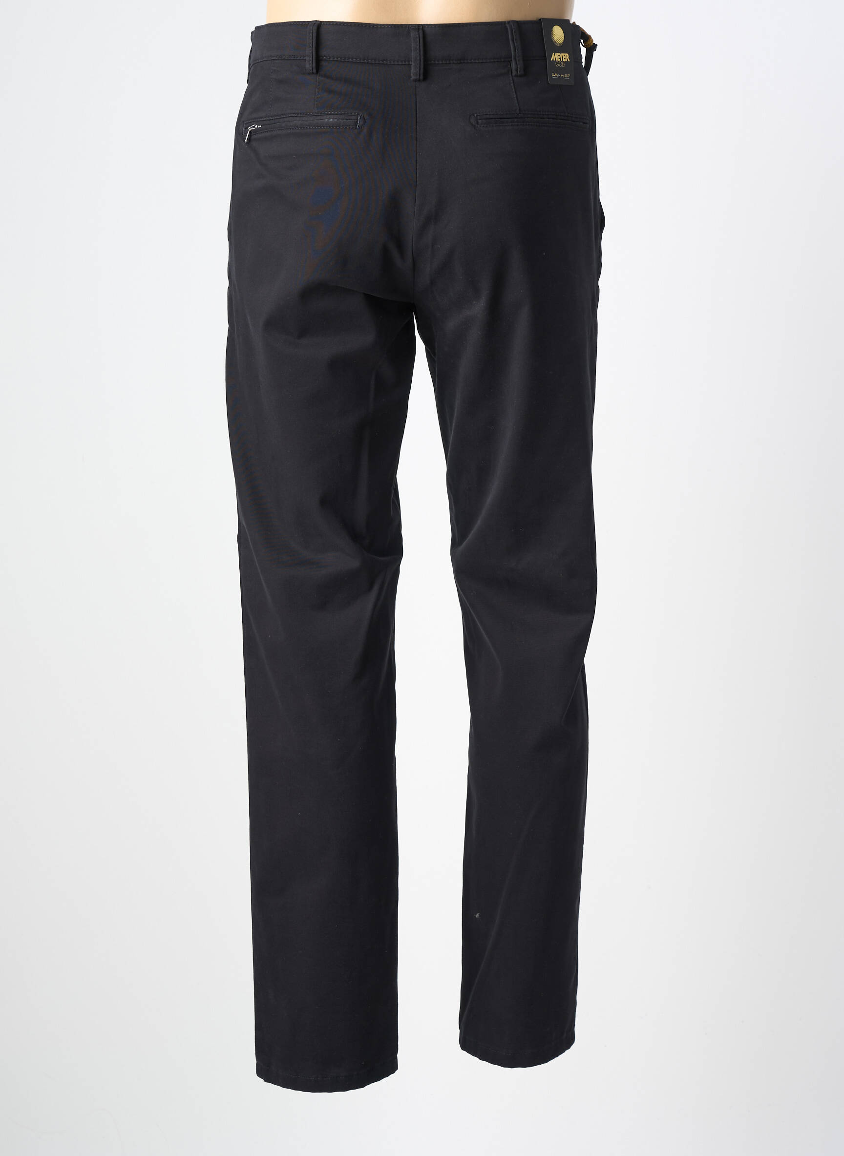 Pantalon chino țesătură poplin mărime normală negru MEYER bărbat