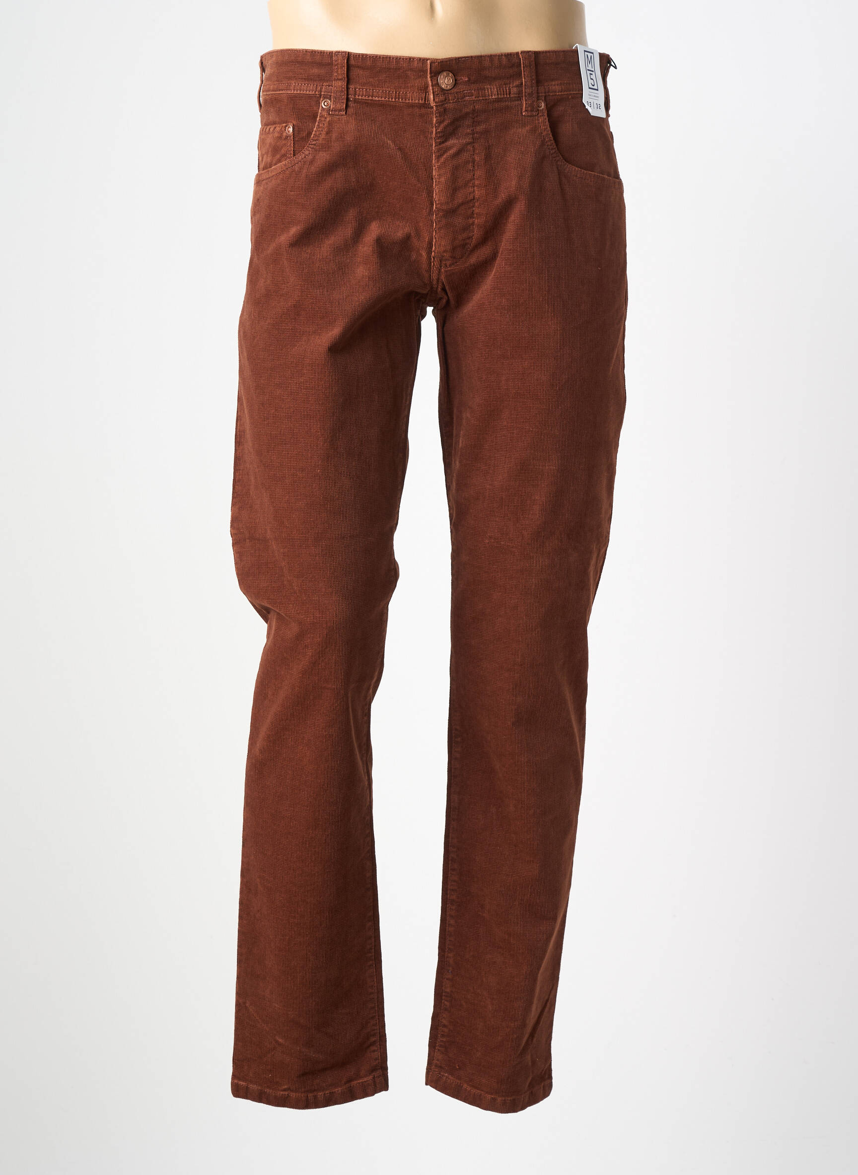Pantalon slim țesătură catifea mărime normală maro M5 BY MEYER bărbat