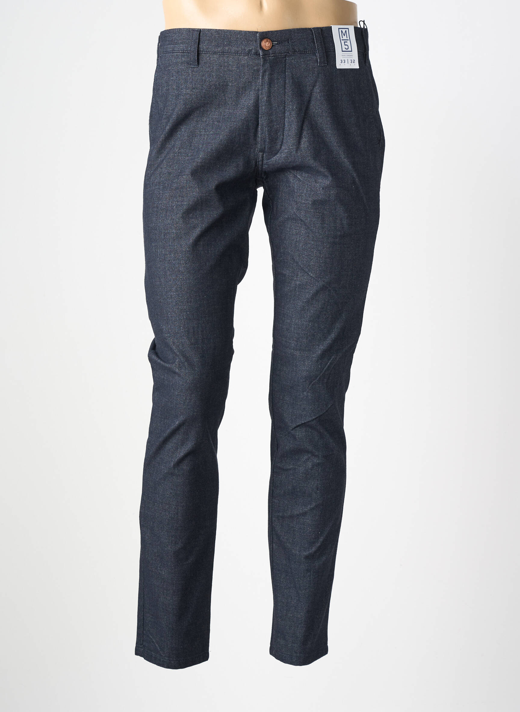 Pantalon chino țesătură melanj mărime normală albastru M5 BY MEYER bărbat