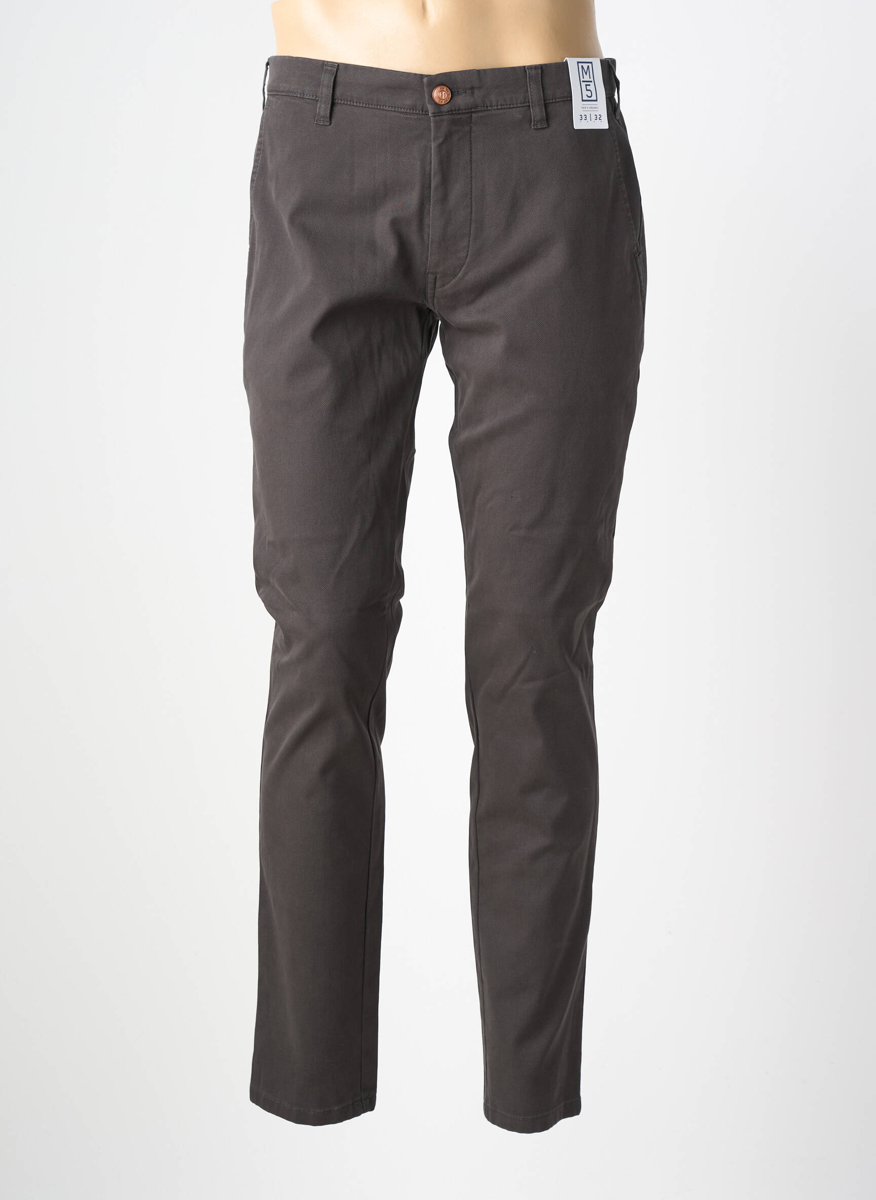 Pantalon chino elasticitate mărime normală gri M5 BY MEYER bărbat