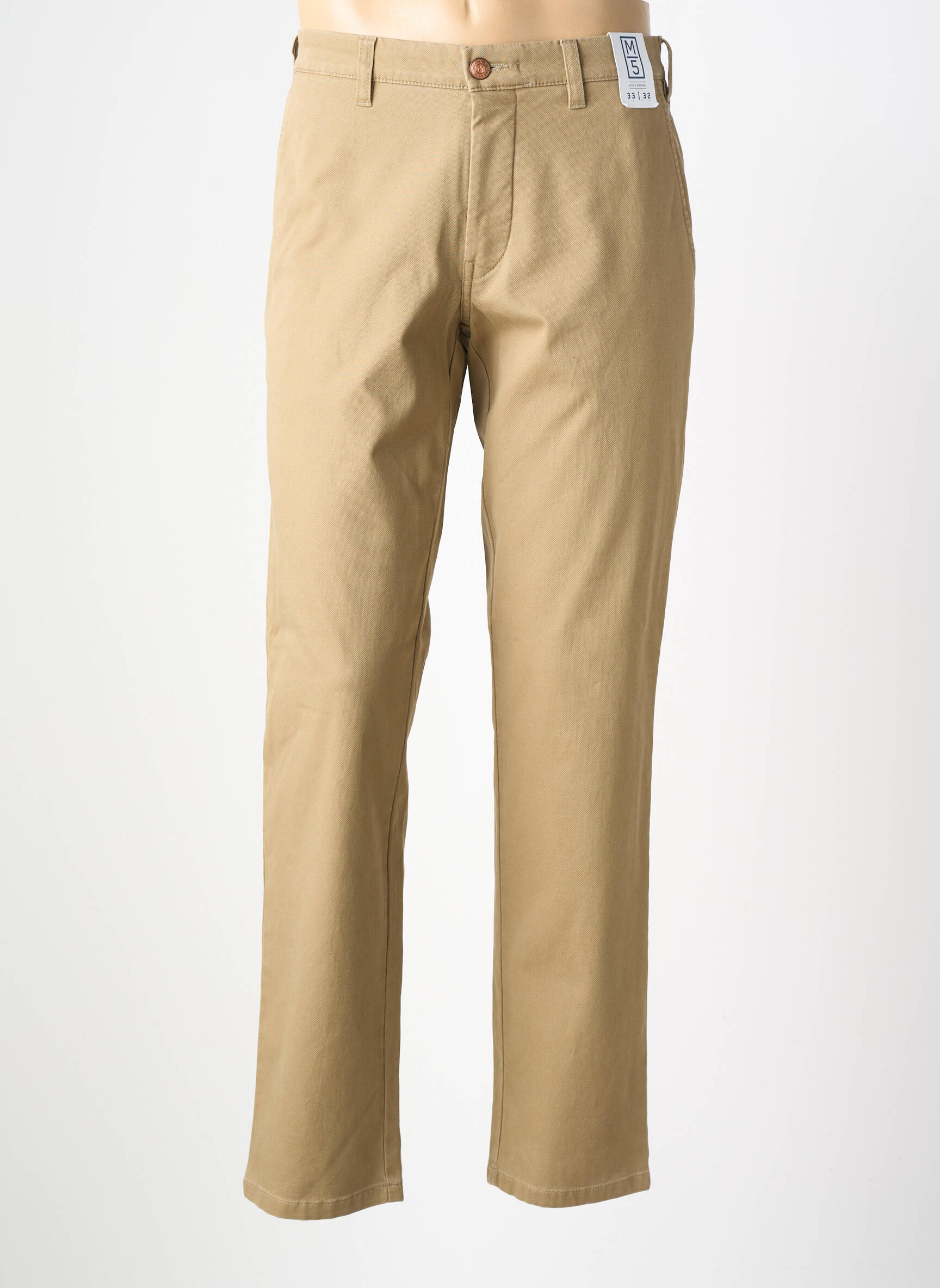 Pantalon chino elasticitate mărime normală bej M5 BY MEYER bărbat