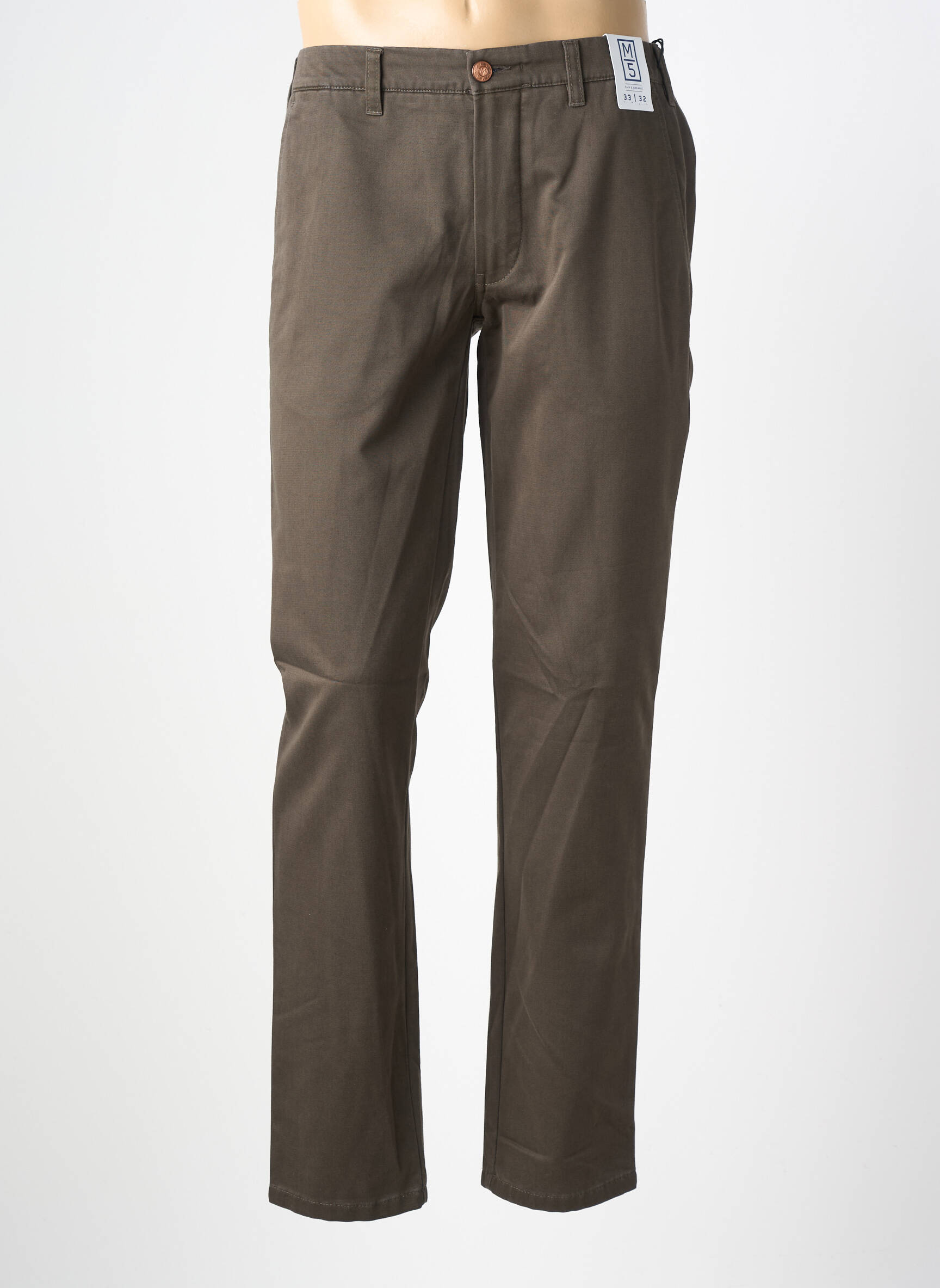 Pantalon chino elasticitate mărime normală verde M5 BY MEYER bărbat