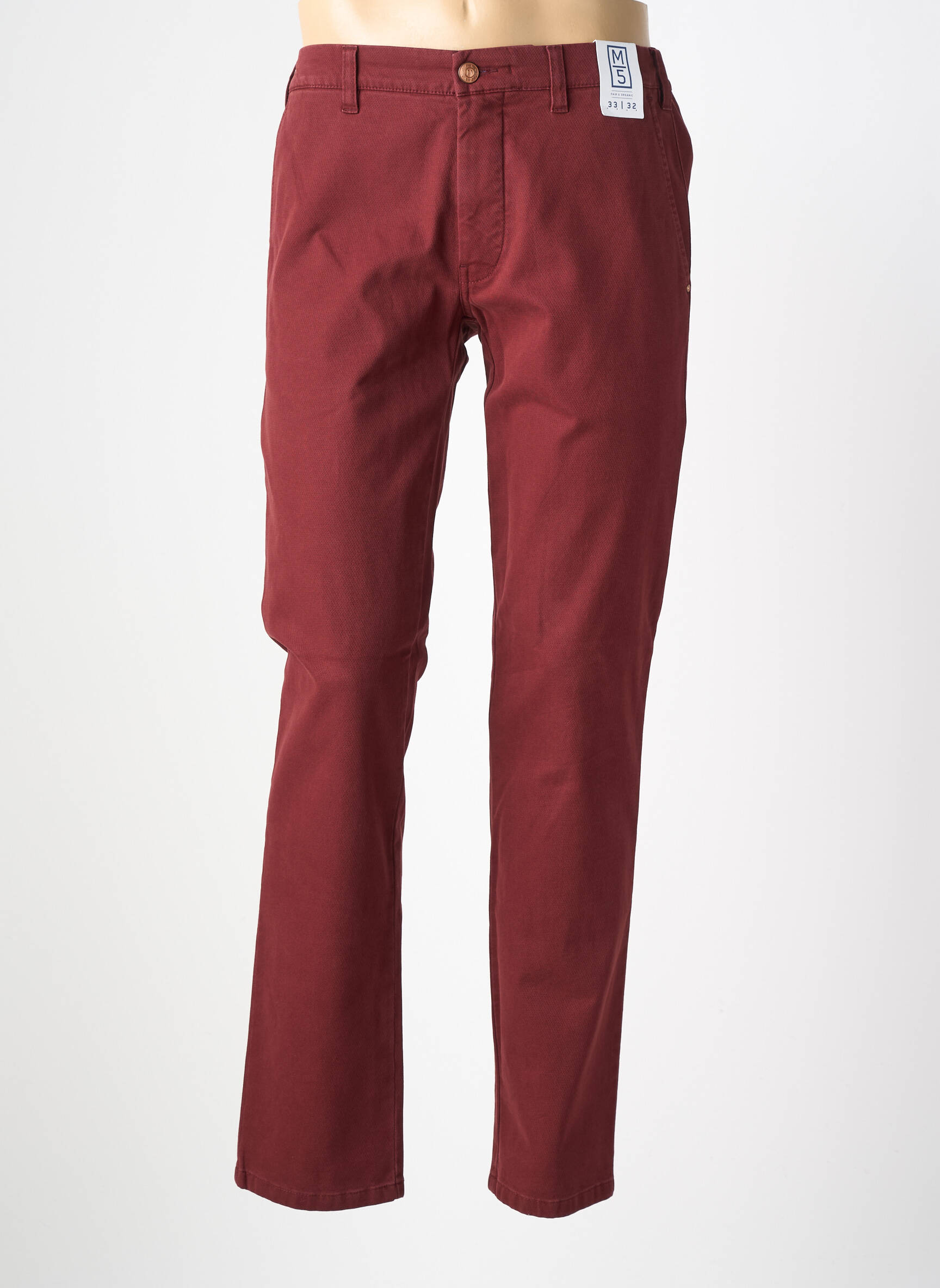 Pantalon chino țesătură melanj mărime normală roșu M5 BY MEYER bărbat