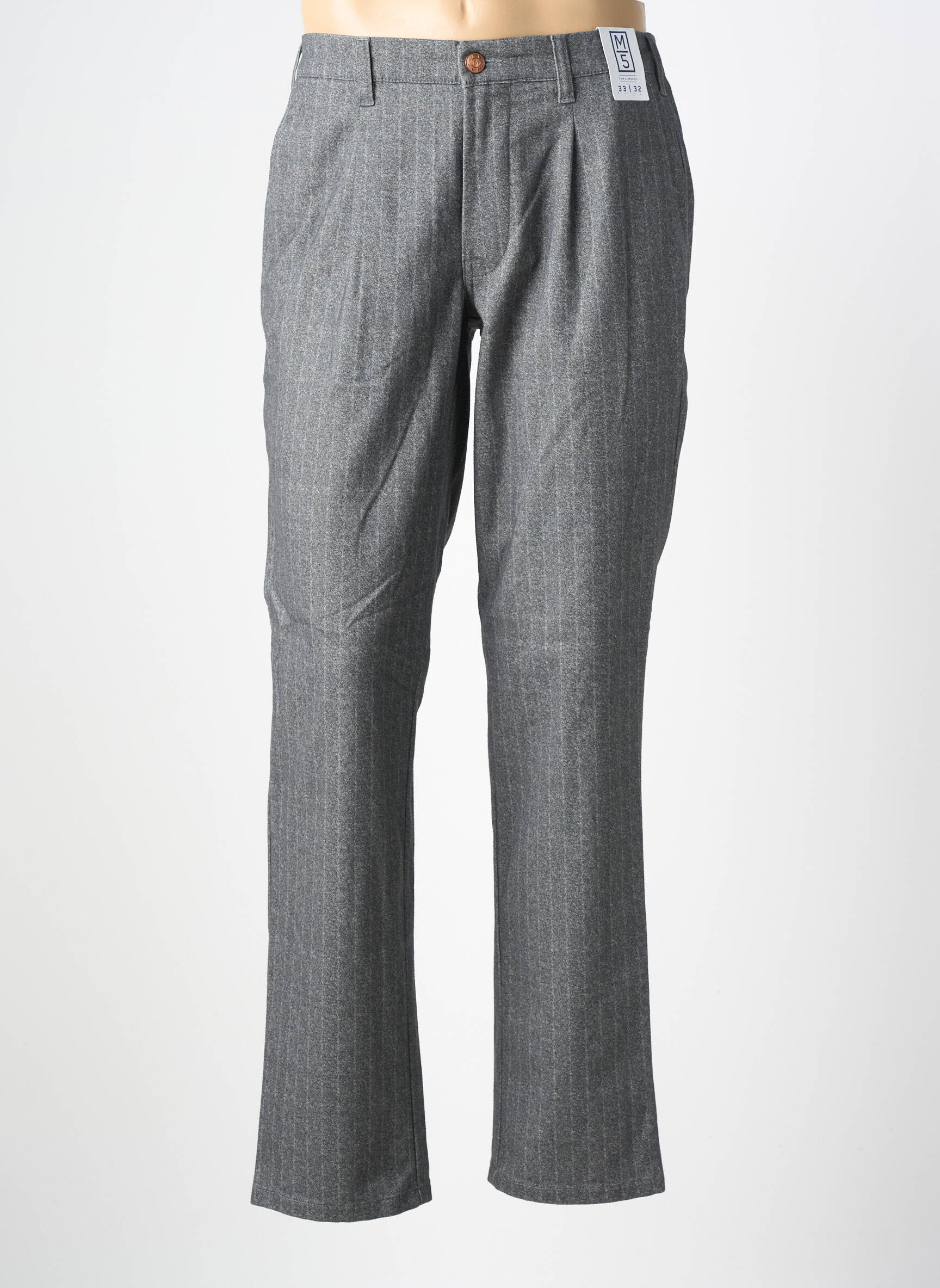 Pantalon chino țesătură melanj mărime normală gri M5 BY MEYER bărbat