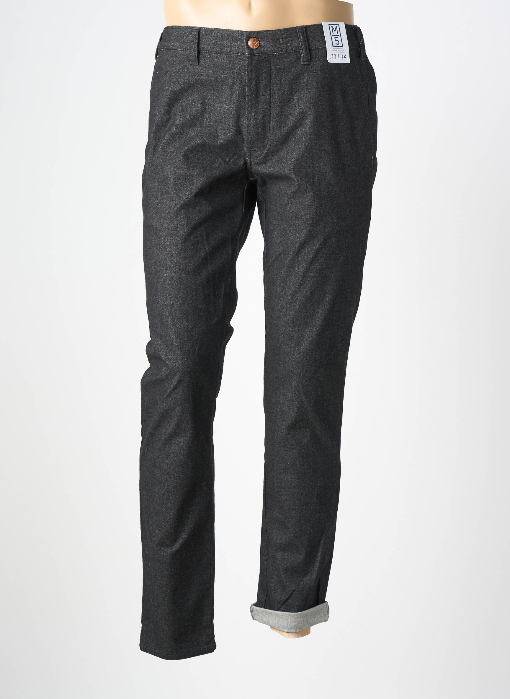 Pantalon chino țesătură melanj mărime normală gri M5 BY MEYER bărbat