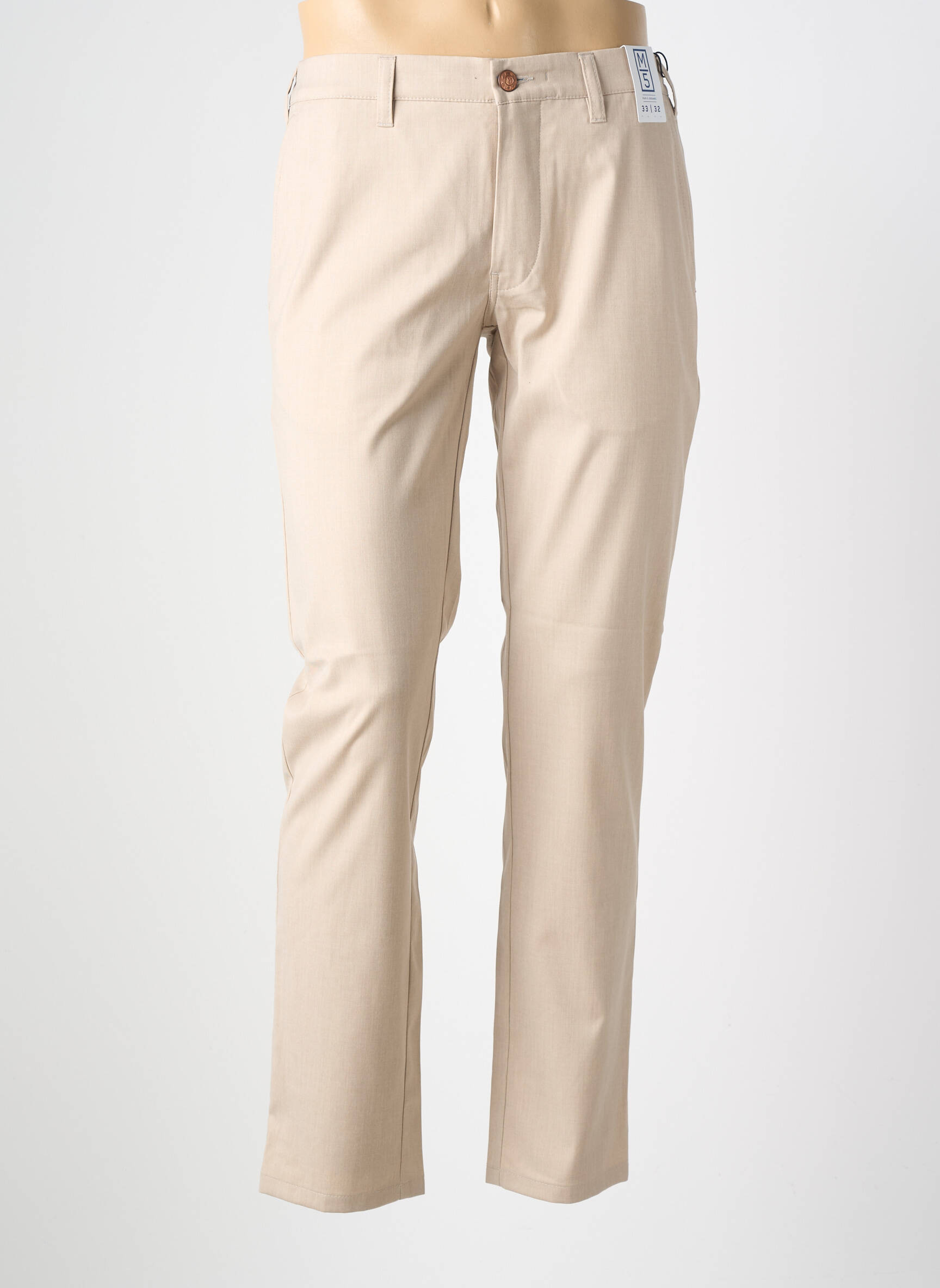Pantalon chino țesătură melanj talie joasă bej M5 BY MEYER bărbat