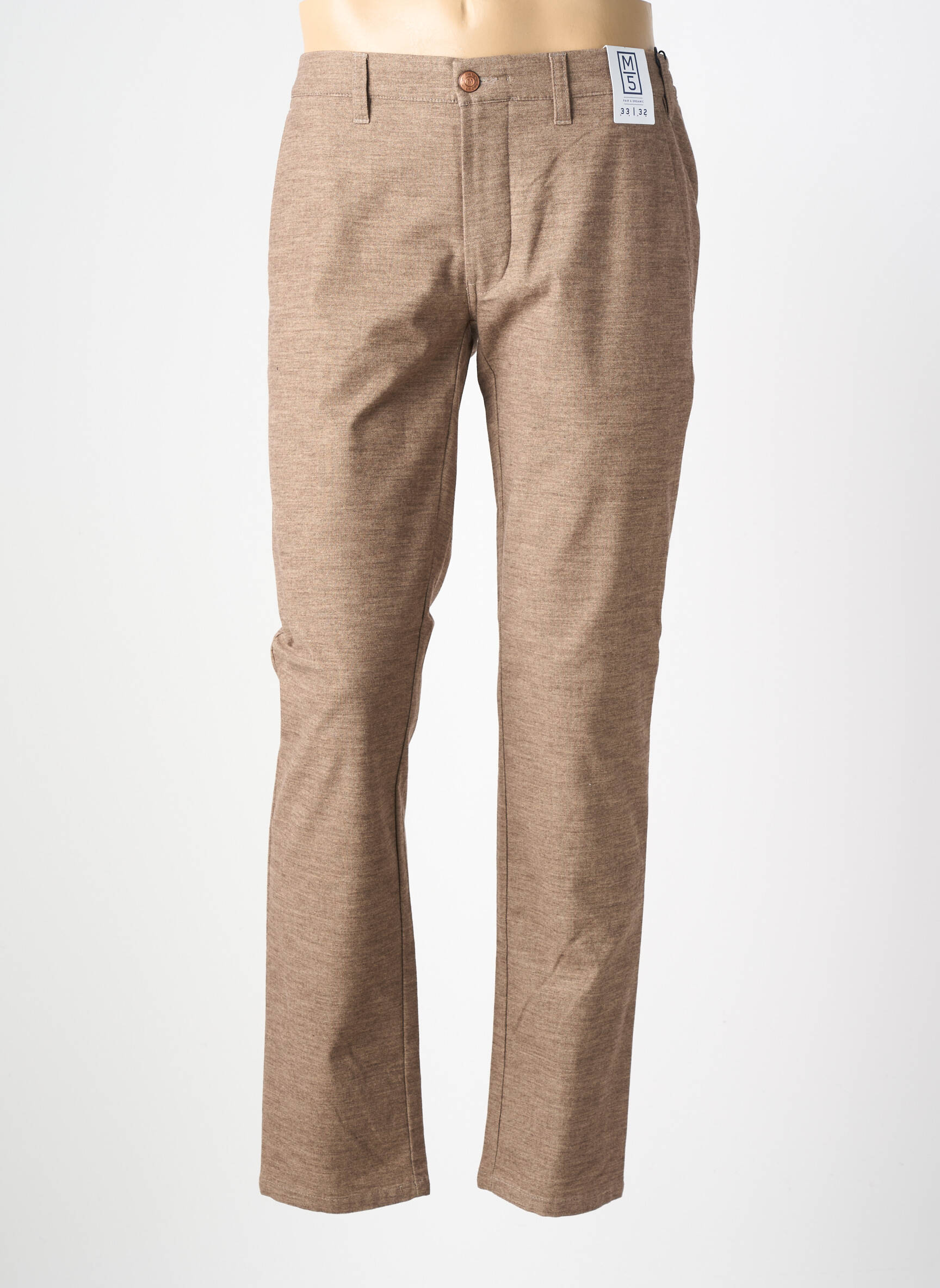 Pantalon chino țesătură melanj mărime normală maro M5 BY MEYER bărbat