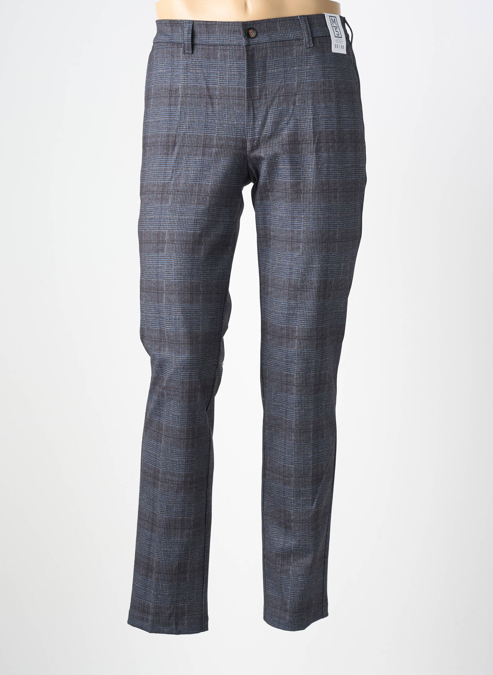 Pantalon chino imprimeu imprimeu prinț de wales mărime normală gri M5 BY MEYER bărbat