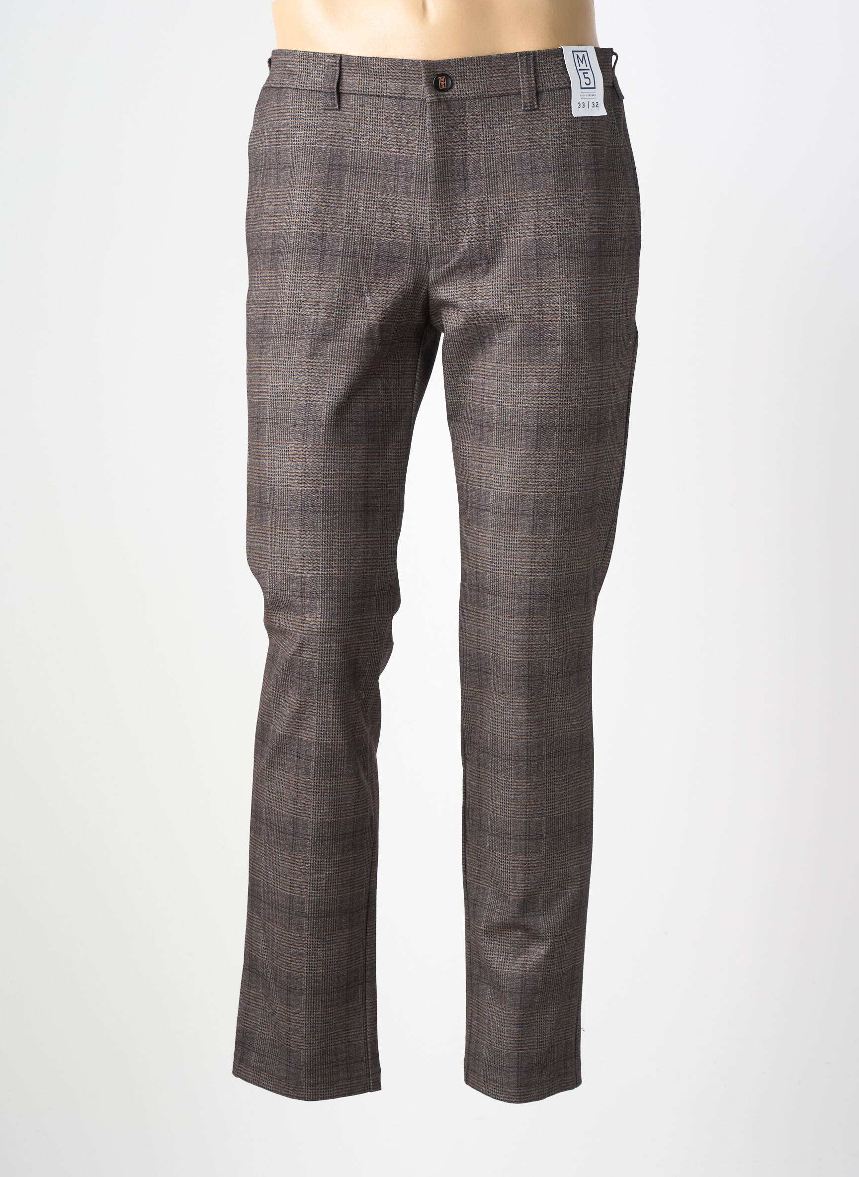 Pantalon chino imprimeu imprimeu prinț de wales mărime normală gri M5 BY MEYER bărbat