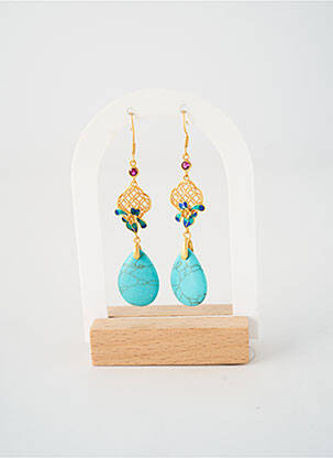Cercei ornament piatră albastru BRIGHT  femeie