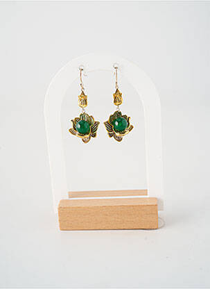Cercei ornament cu mărgele verde BRIGHT  femeie
