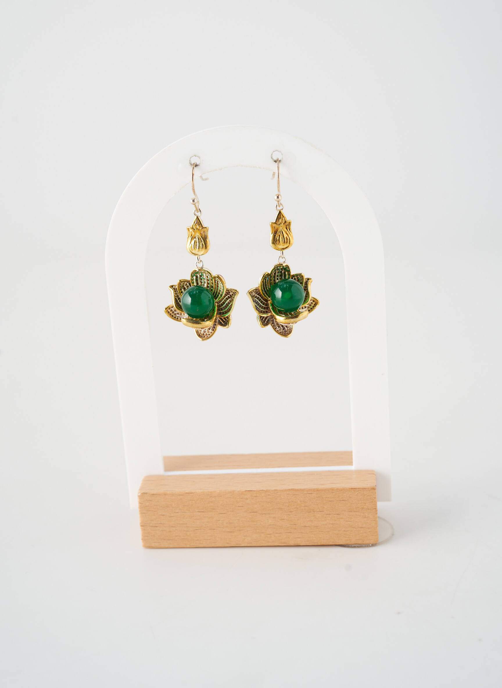 Cercei ornament cu mărgele verde BRIGHT  femeie