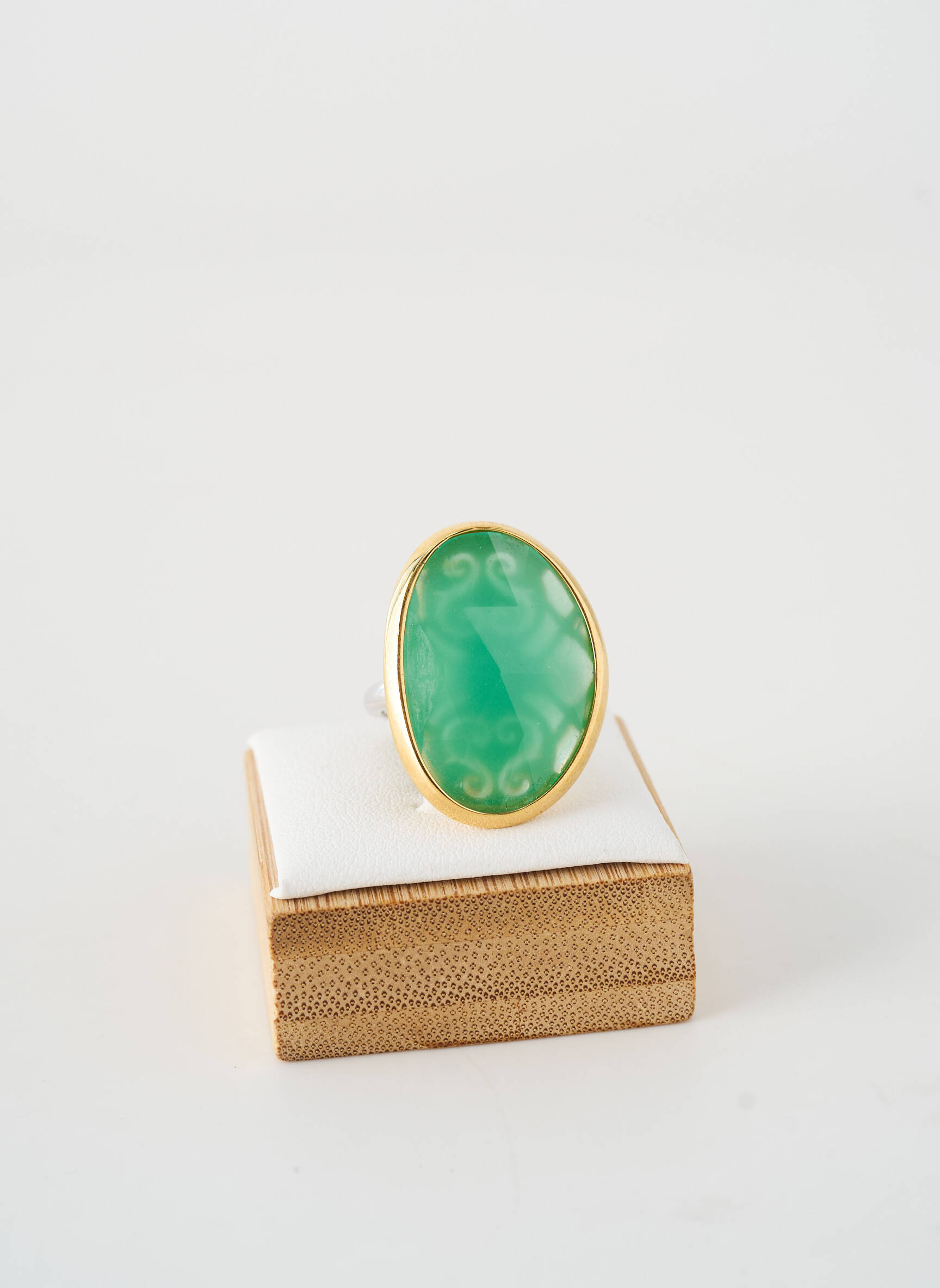 Inel ornament piatră verde ORUS femeie