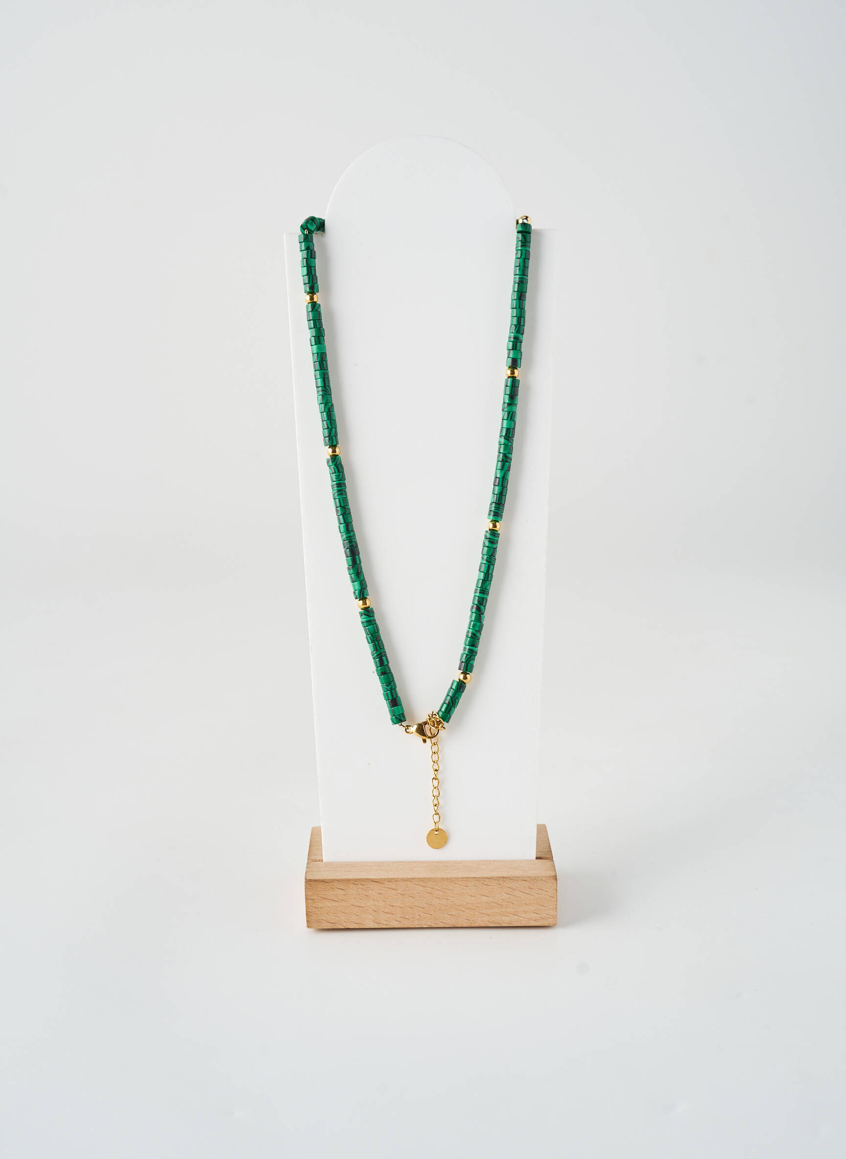 Colier ornament cu mărgele verde ROBBEZ MASSON femeie